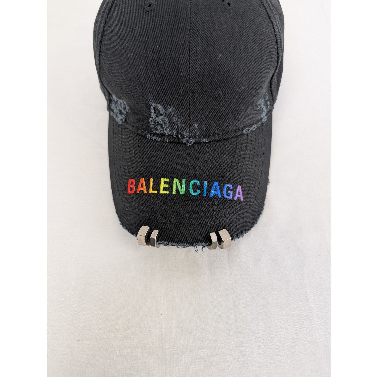 Balenciaga o1rshd1 Size: L/ Cotton Drill Hat up Rainbow Cap / Hat Black Size ONE SIZE - 3 Thumbnail