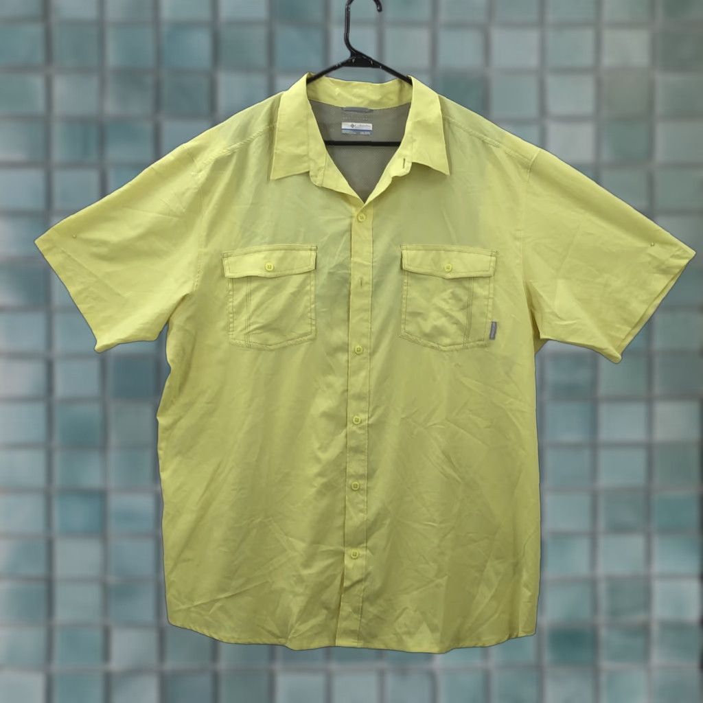 Vintage Columbia Mens Short Sleeve Button Up Shirt Yellow 2XL Casual All Seasons Breathable Size US XXL / EU 58 / 5 - 1 Thumbnail