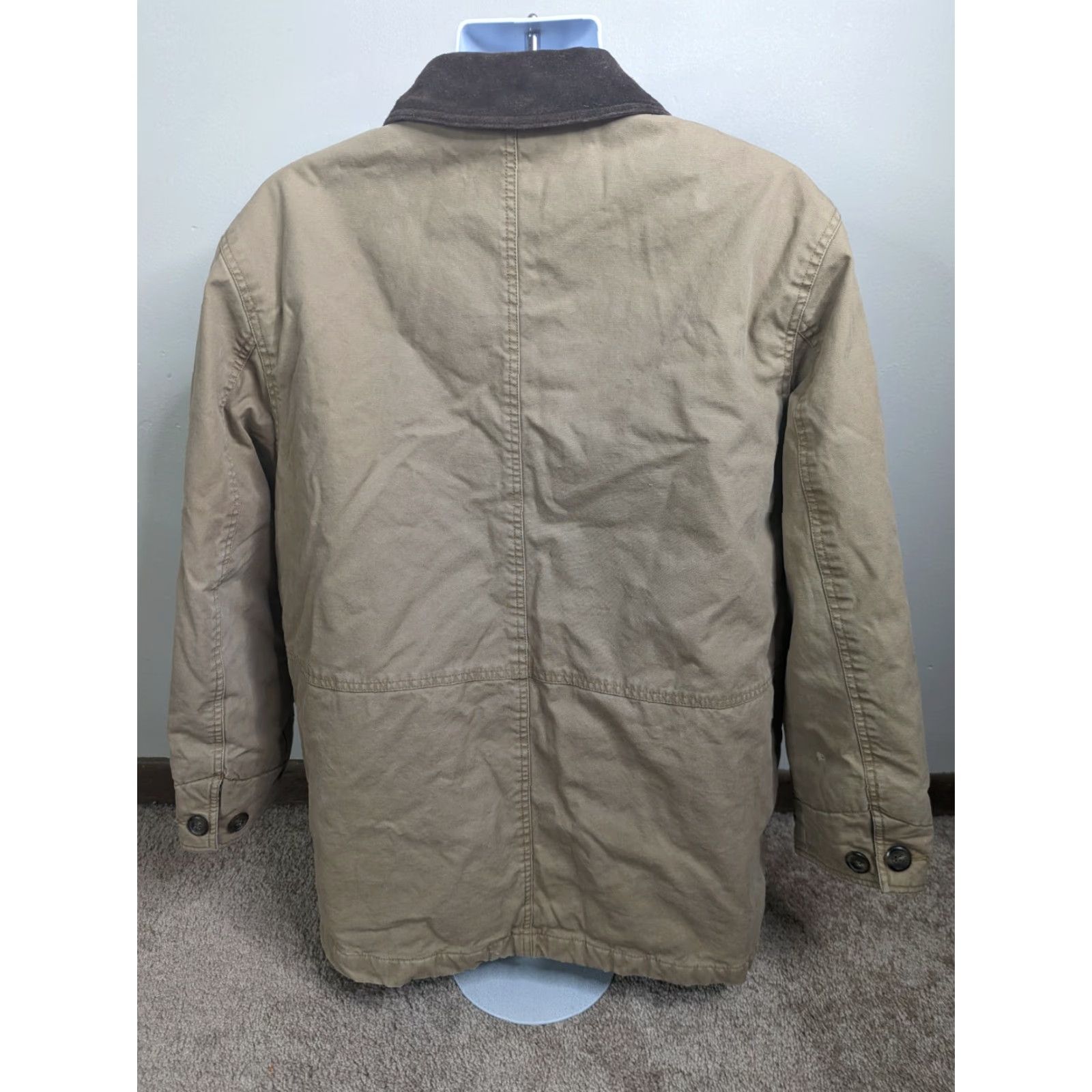 Vintage VINTAGE St Johns Bay Chore Jacket / Barn Coat / Lined Cotton Canvas Beige Khaki Trim Men L Size US L / EU 52-54 / 3 - 3 Thumbnail