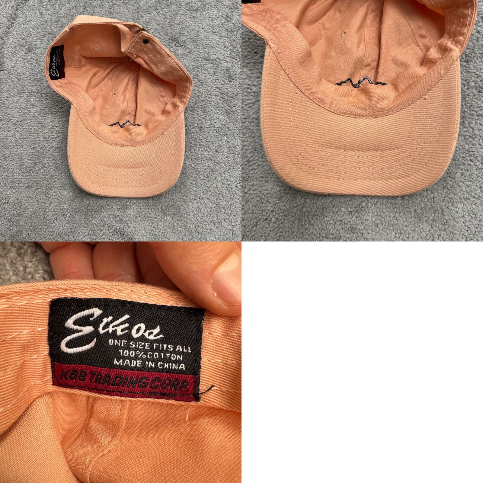 Vintage Elkod Mountain Range Embroidered Hat Orange One Size Adjustable Men Baseball Cap Outdoor Cotton Canvas Mens Size ONE SIZE - 8 Thumbnail