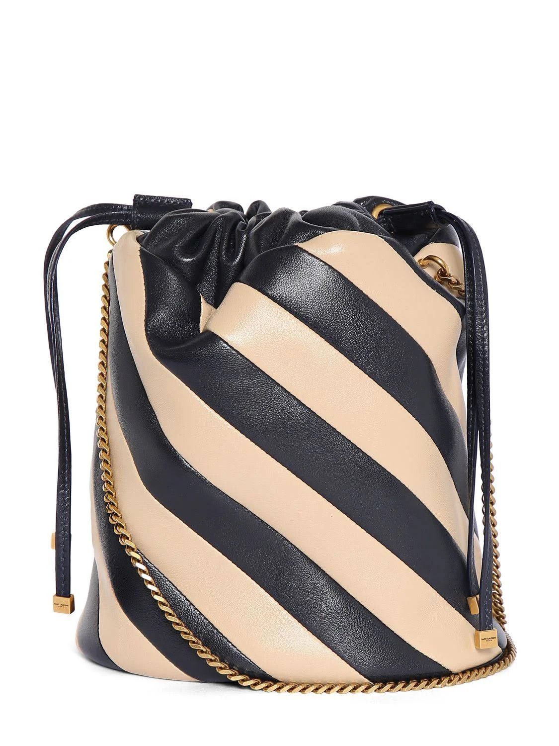 Saint Laurent Paris o1b1hav110924 Size: OS / Alix Leather Bucket Bag Navy & Nude Size ONE SIZE - 4 Thumbnail