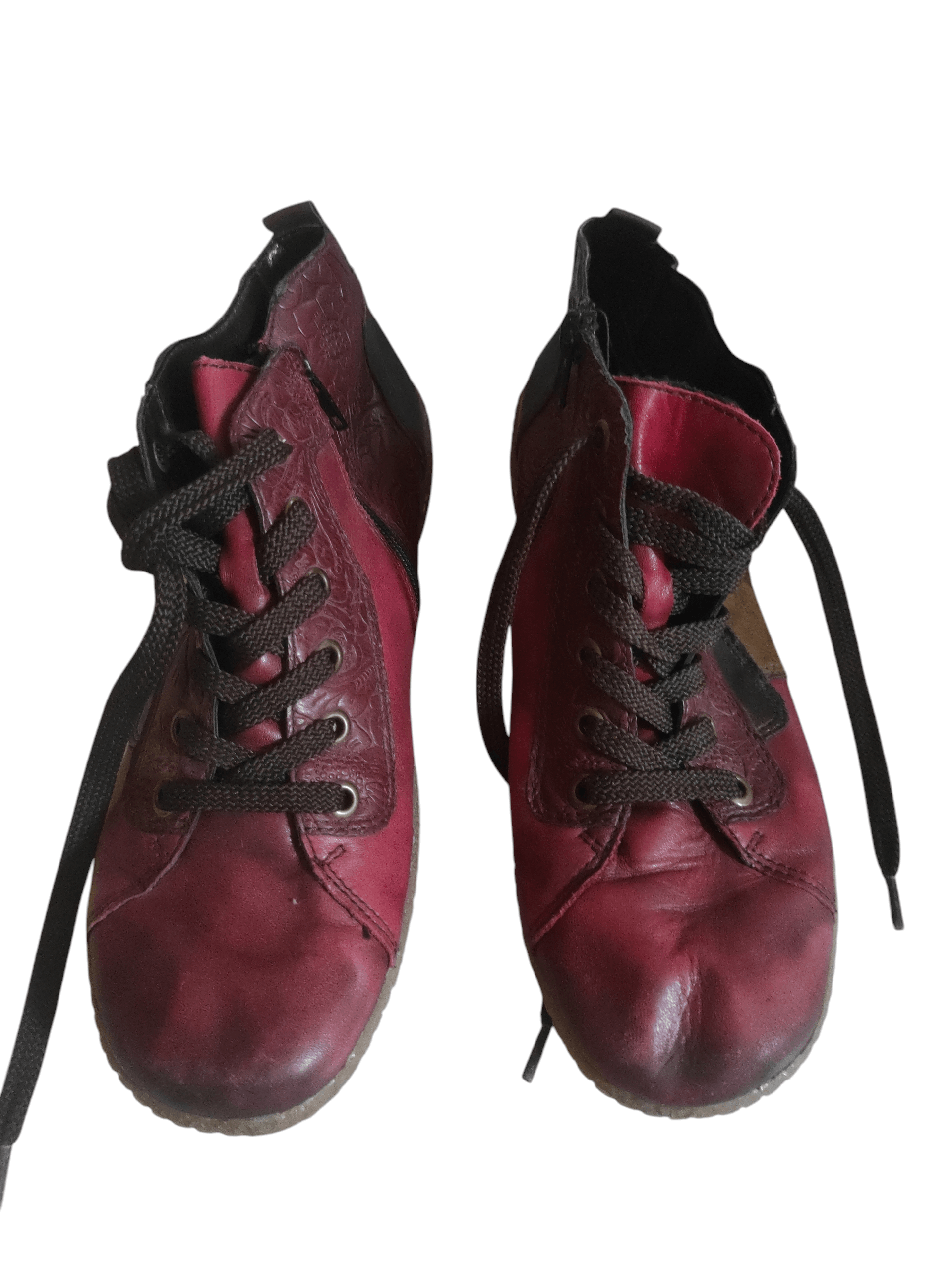 Other Remonte Women Lace-Up Casual Burgundy leather Shoes Size US 7.5 / IT 37.5 - 5 Thumbnail