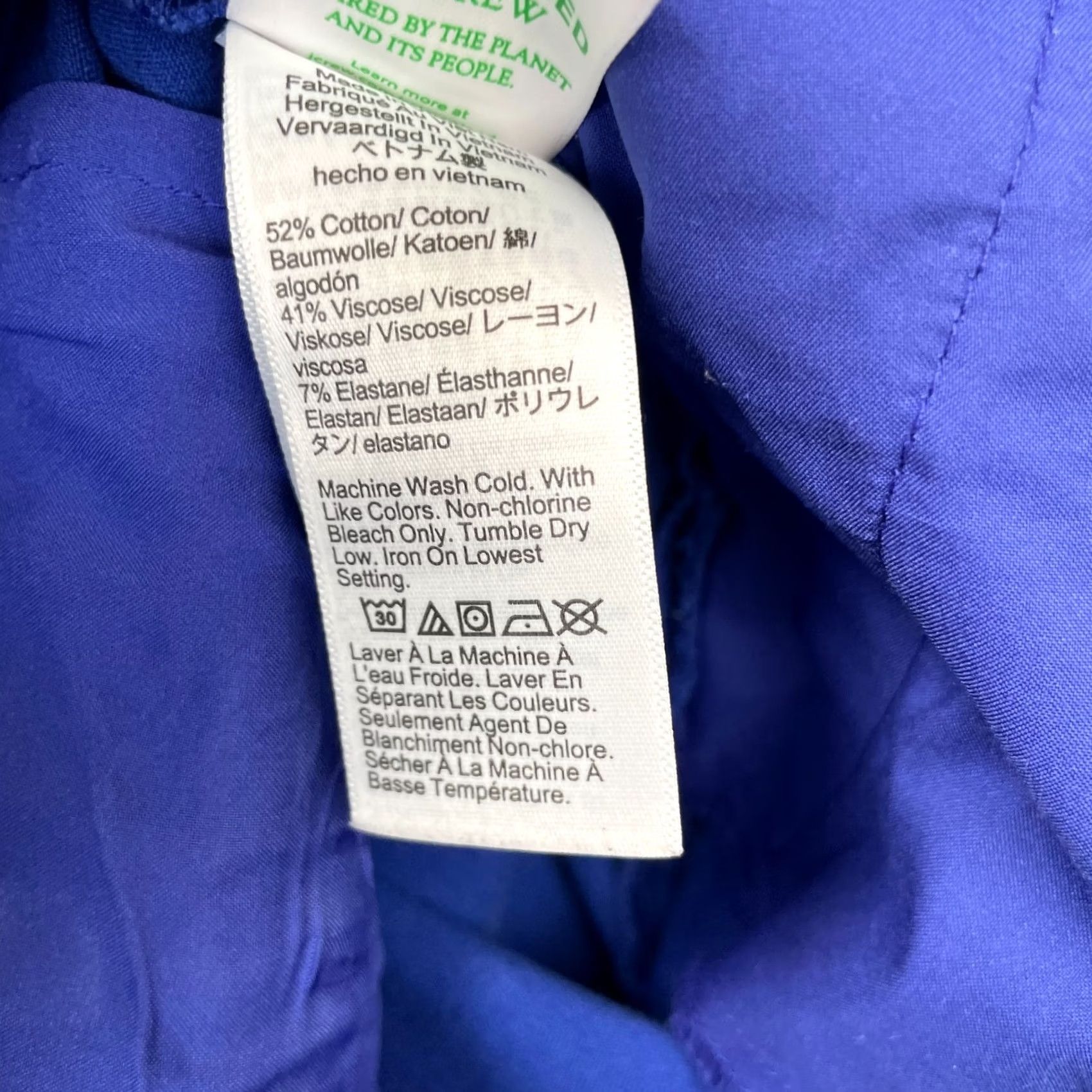 J.Crew J.CREW Pants Womens Kate Cropped Blue Cotton Stretch Straight Leg Formal Size 27" / US 4 / IT 40 - 4 Thumbnail
