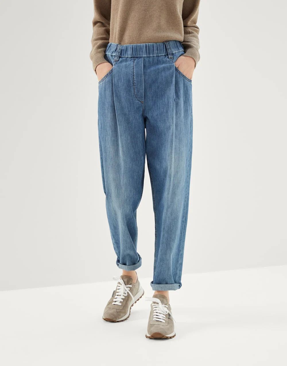 Brunello Cucinelli o1la1rc1a0425 Lady Denim Pants in Blue Size 27" / US 4 / IT 40 - 2 Thumbnail