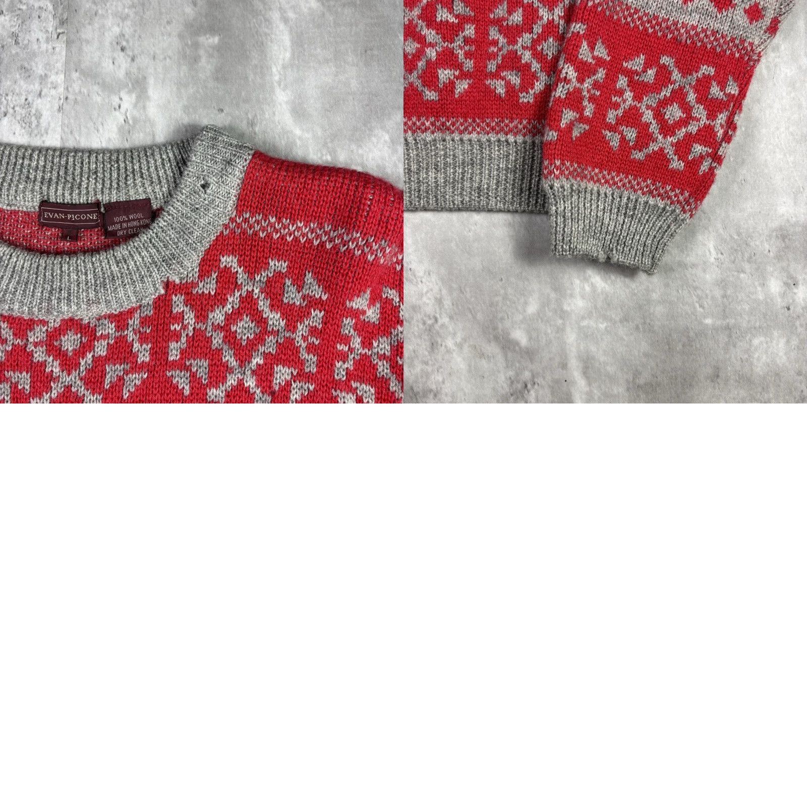 Evan Picone VINTAGE Evan Picone Knit Sweater Red Pullover Wool Snowflake Pattern Adults Large Size L / US 10 / IT 46 - 8 Thumbnail