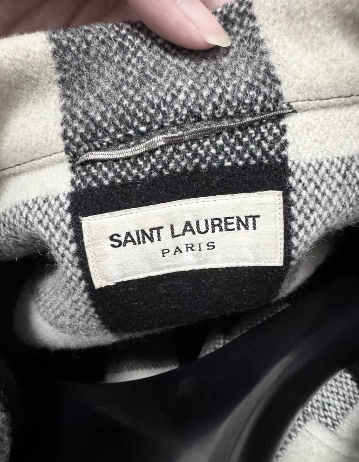 Saint Laurent Paris Saint Laurent (SLP) 13FW Black/White Check Wool Jacket Size US XL / EU 56 / 4 - 6 Thumbnail
