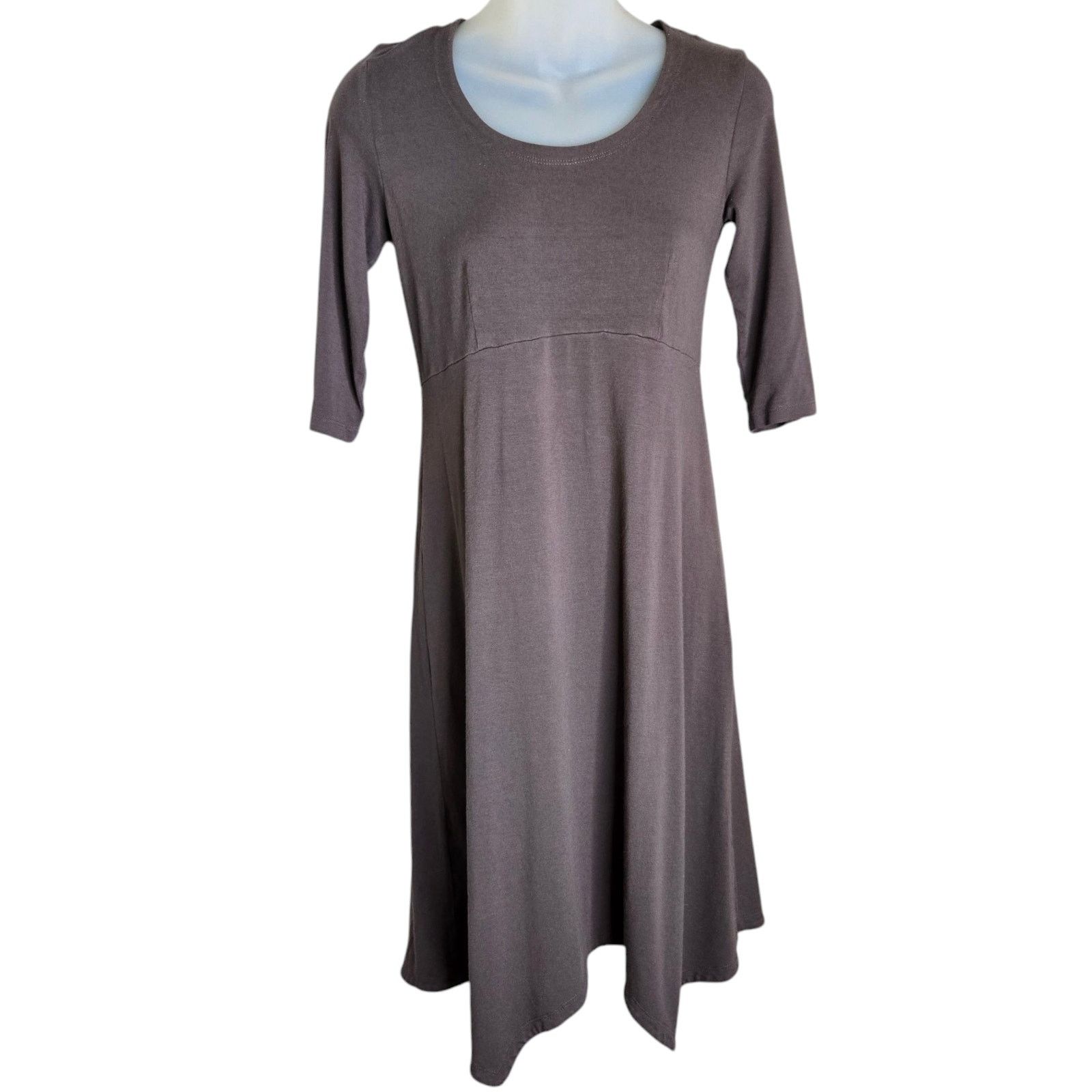 Eileen Fisher Eileen Fisher Petite Knit Dress Size XS Brown Rayon Stretch Size XS / US 0-2 / IT 36-38 - 1 Thumbnail