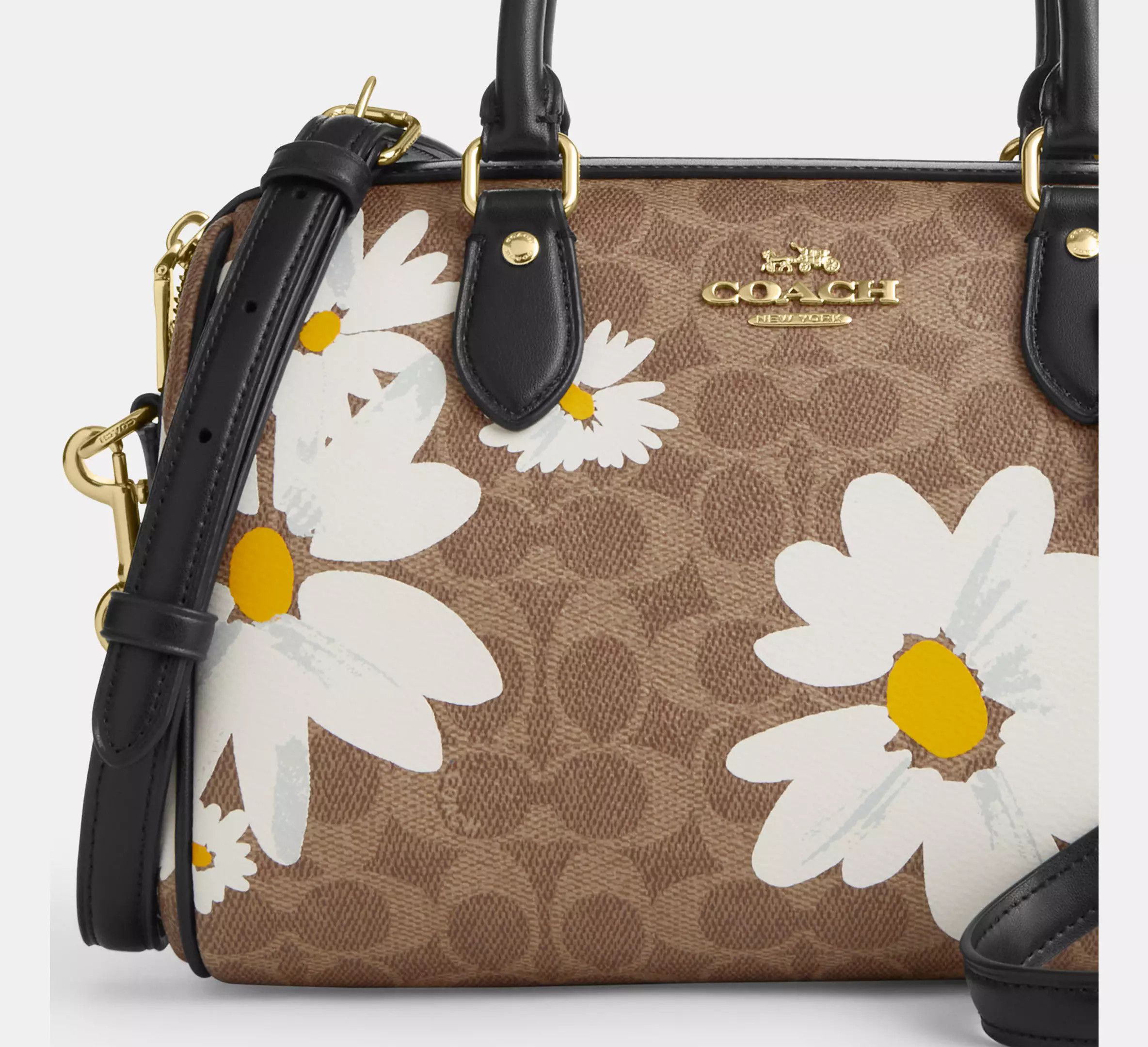 Coach Rowan Satchel Bag In Signature Canvas With Floral Print Size ONE SIZE - 9 Thumbnail