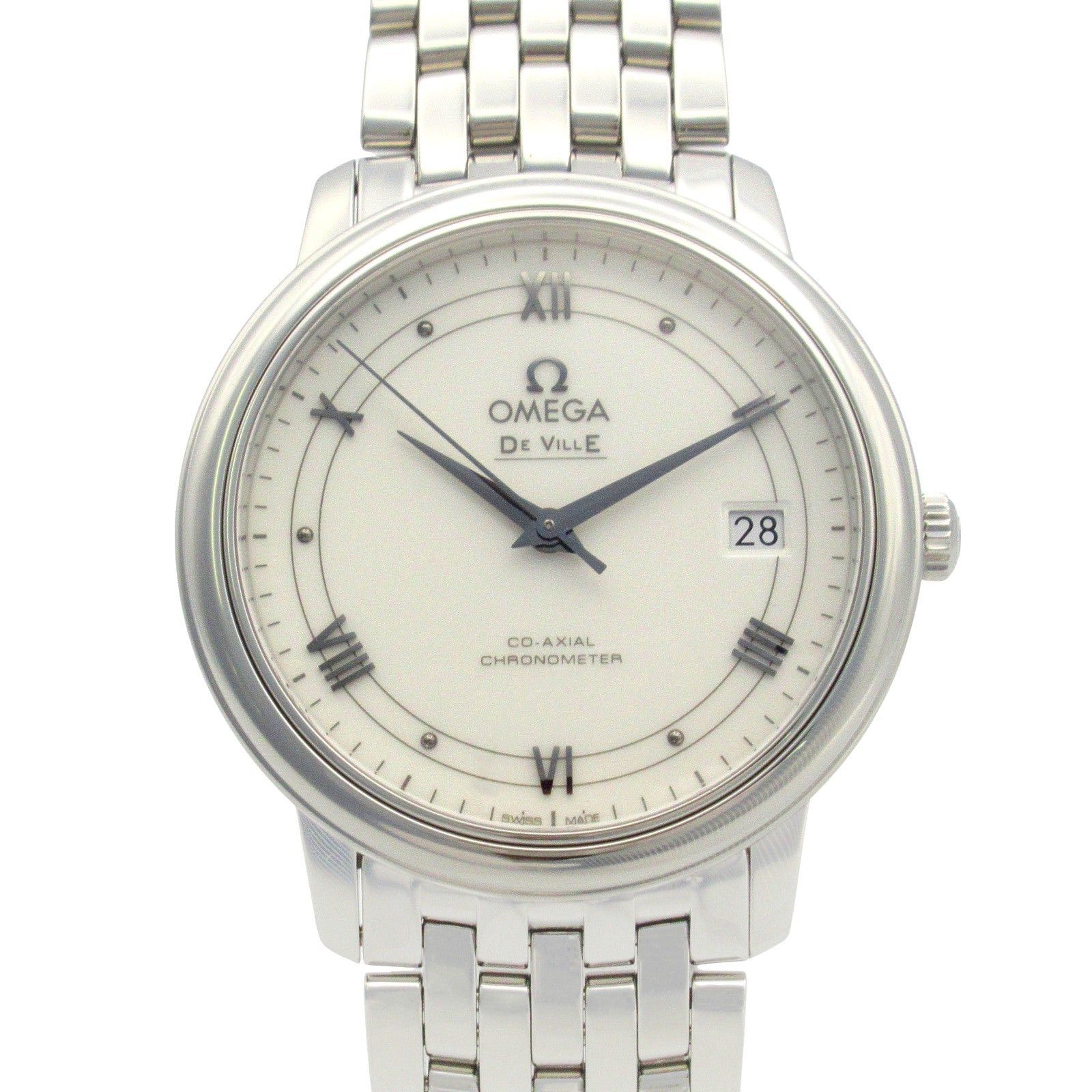Omega De Ville Prestige Mens Watch Automatic Winding Stainless Steel White