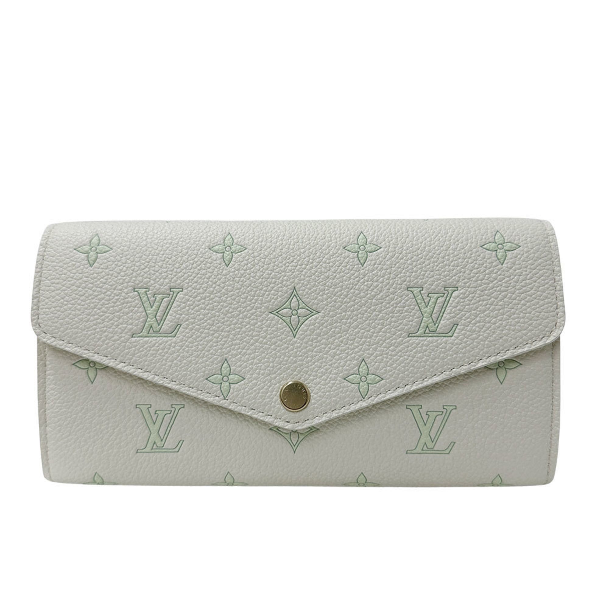 Louis Vuitton Louis Vuitton Monogram Empreinte Women's Long Wallet, Portefeuille Sarah Sweet Escape in Milky White (M27740), Green and Size ONE SIZE - 1 Thumbnail