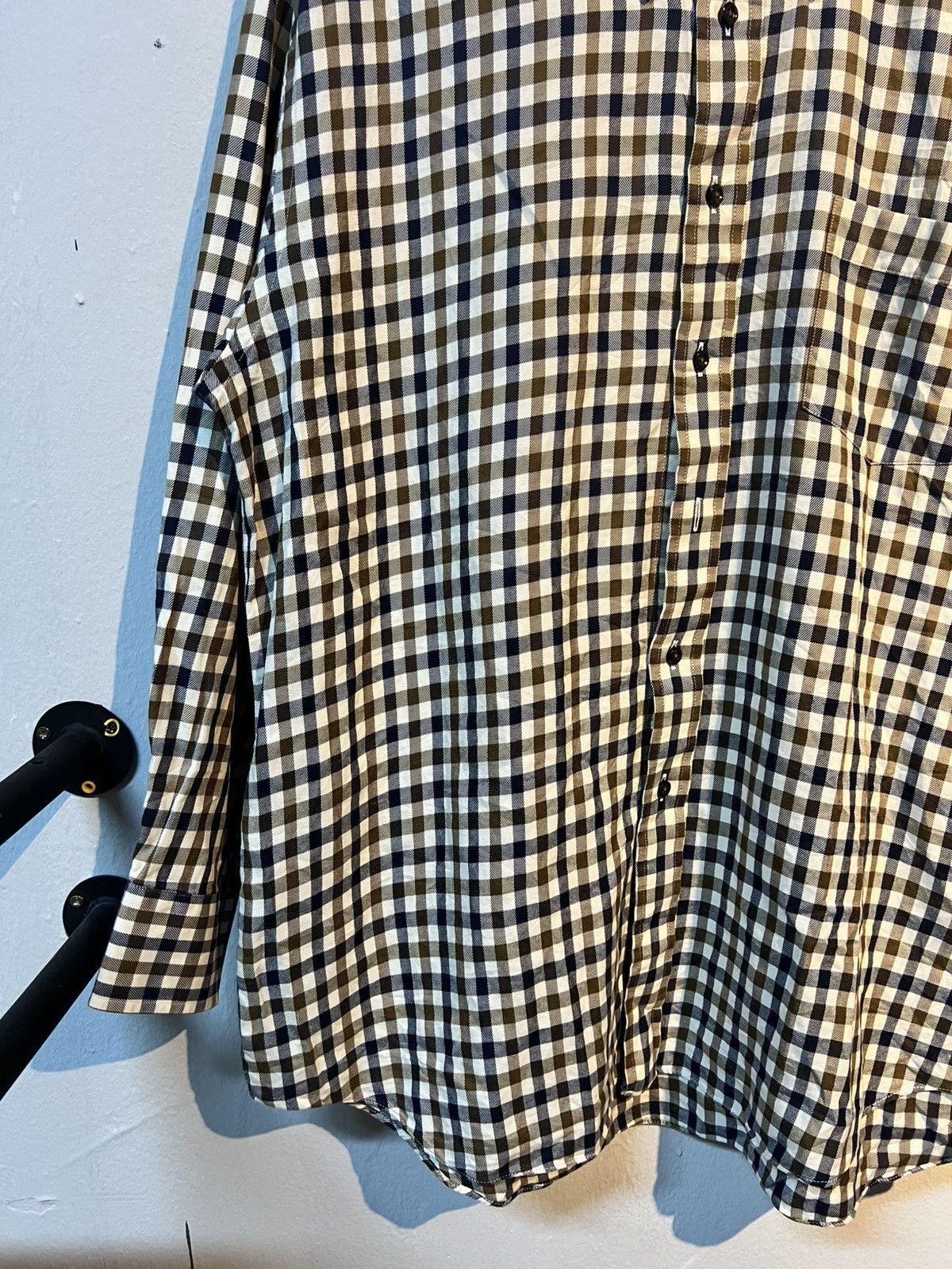 Aquascutum × Vintage Aquascutum Signature Chekered Button Shirt Size US L / EU 52-54 / 3 - 5 Thumbnail