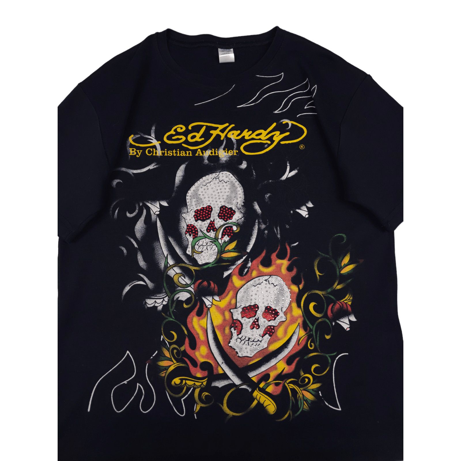Christian Audigier × Ed Hardy × Vintage 💎 Ed Hardy BOOTLEG Graphic Skull T-shirt Size L Y2K 00s Size US L / EU 52-54 / 3 - 3 Thumbnail