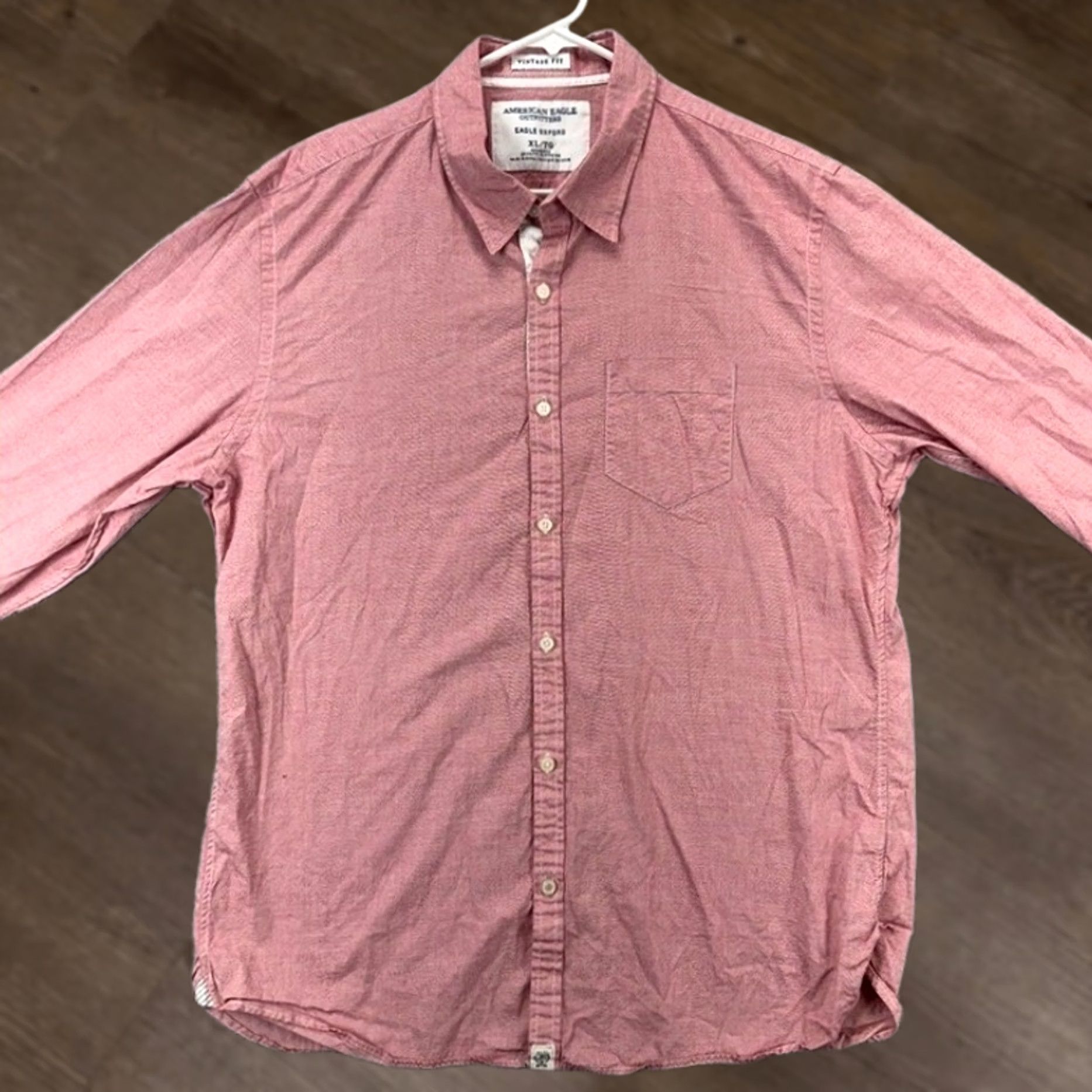 Vintage American Eagle Shirt XL Pink Oxford Button-Up Long Sleeve Mens Regular Fit Vintage? No Size US XL / EU 56 / 4 - 1 Thumbnail