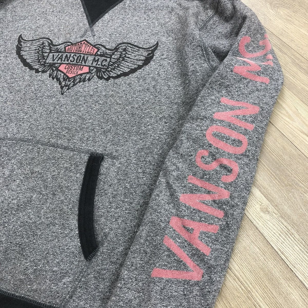 Vanson Leathers 2000s Vanson Leather Spellout Motorcycle Pullover Hoodie Size US L / EU 52-54 / 3 - 10 Thumbnail