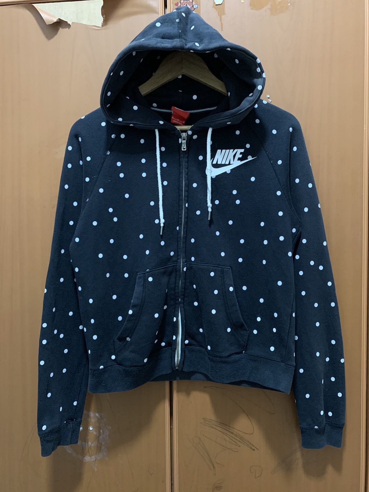 Nike Nike Polka Dot Pattern Full Zip Hoodie Sun Faded Size US M / EU 48-50 / 2 - 1 Thumbnail