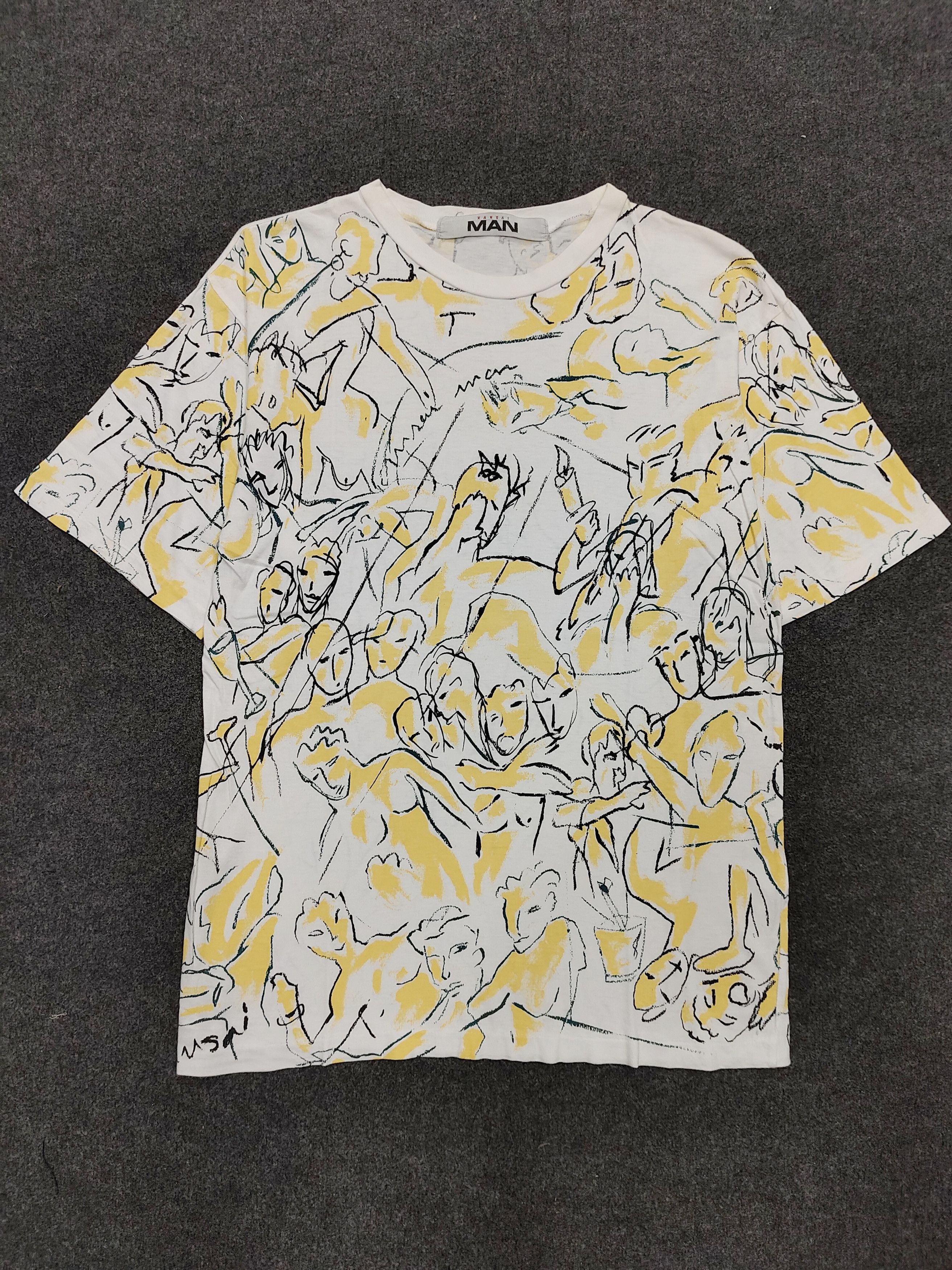 Kansai Yamamoto 90s Kansai MAN- AOP Abstract Human Figure Sketch Graphic Tee Size US M / EU 48-50 / 2 - 1 Thumbnail