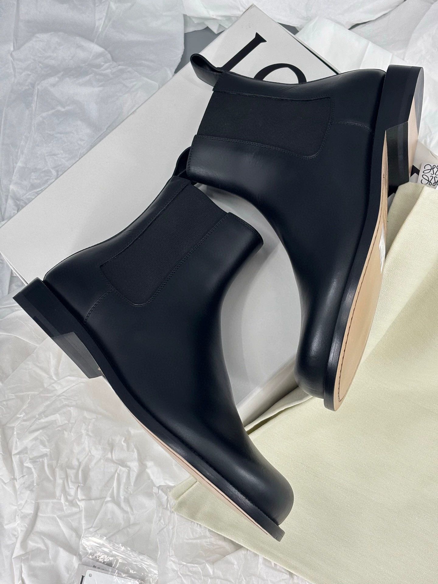 Loewe black leather chelsea boots for men Size US 8.5 / EU 41-42 - 3 Thumbnail