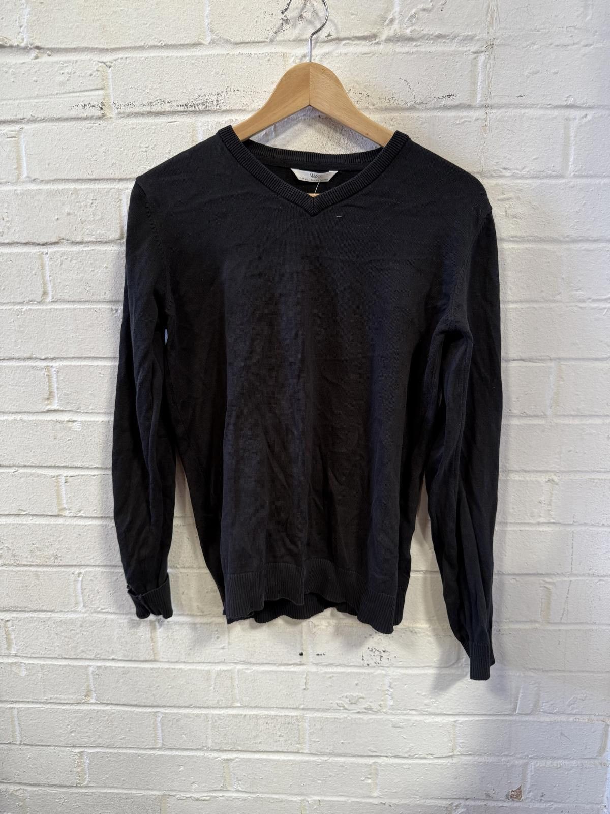 M.E. Sport M&S Black V-Neck Long Sleeve Sweater, Youth Size 15-16 Years Size US XXS / EU 40 - 1 Thumbnail