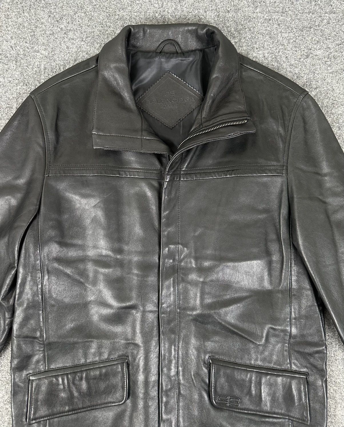 Balenciaga Balenciaga - Nicolas Ghesquiere 1997 Zip-Up Leather Jacket Size US M / EU 48-50 / 2 - 2 Thumbnail