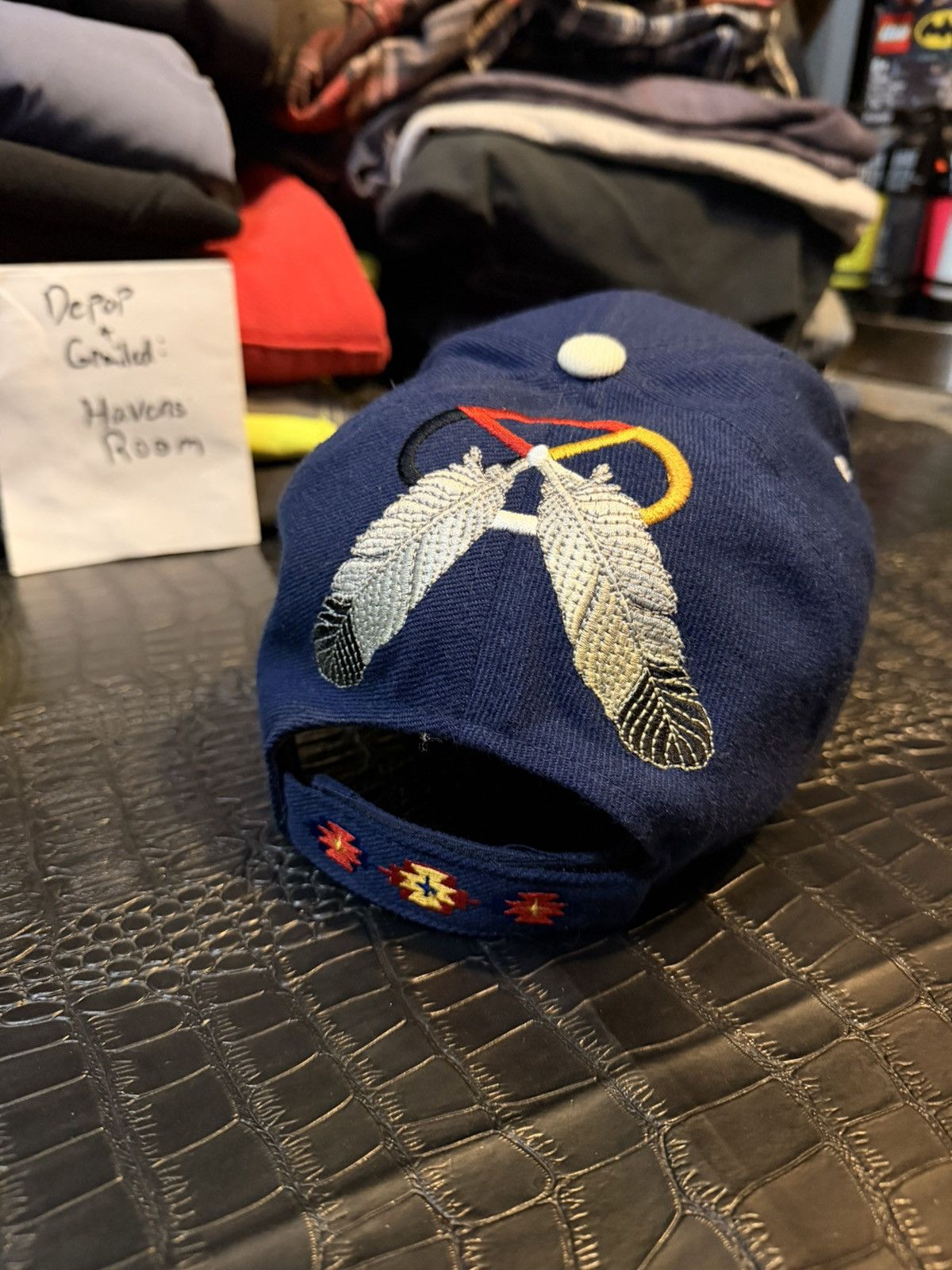 Native NATIVE Pow Wow Trail Eagle Embroidered Blue Baseball Cap Size ONE SIZE - 7 Thumbnail