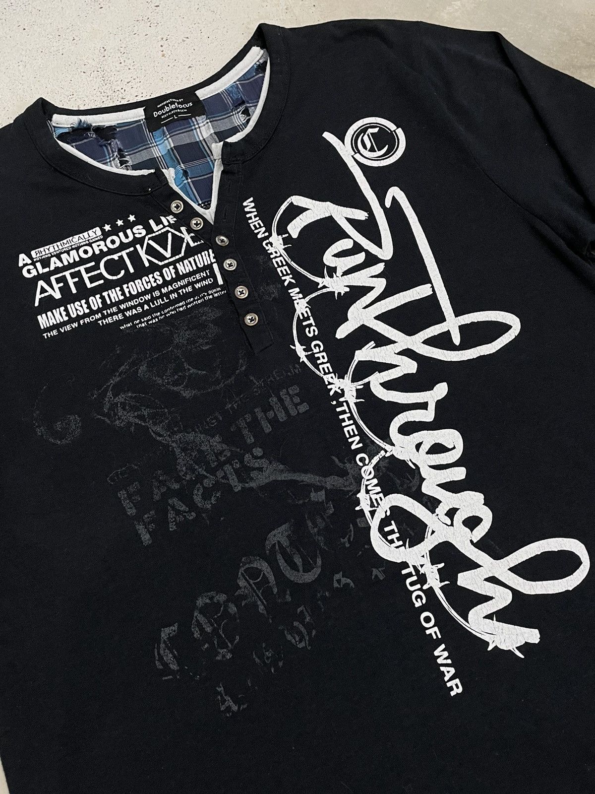 Japanese Brand Doublefocus Glamorous Life Gothic Y2K Graffiti Layered Size US L / EU 52-54 / 3 - 6 Thumbnail