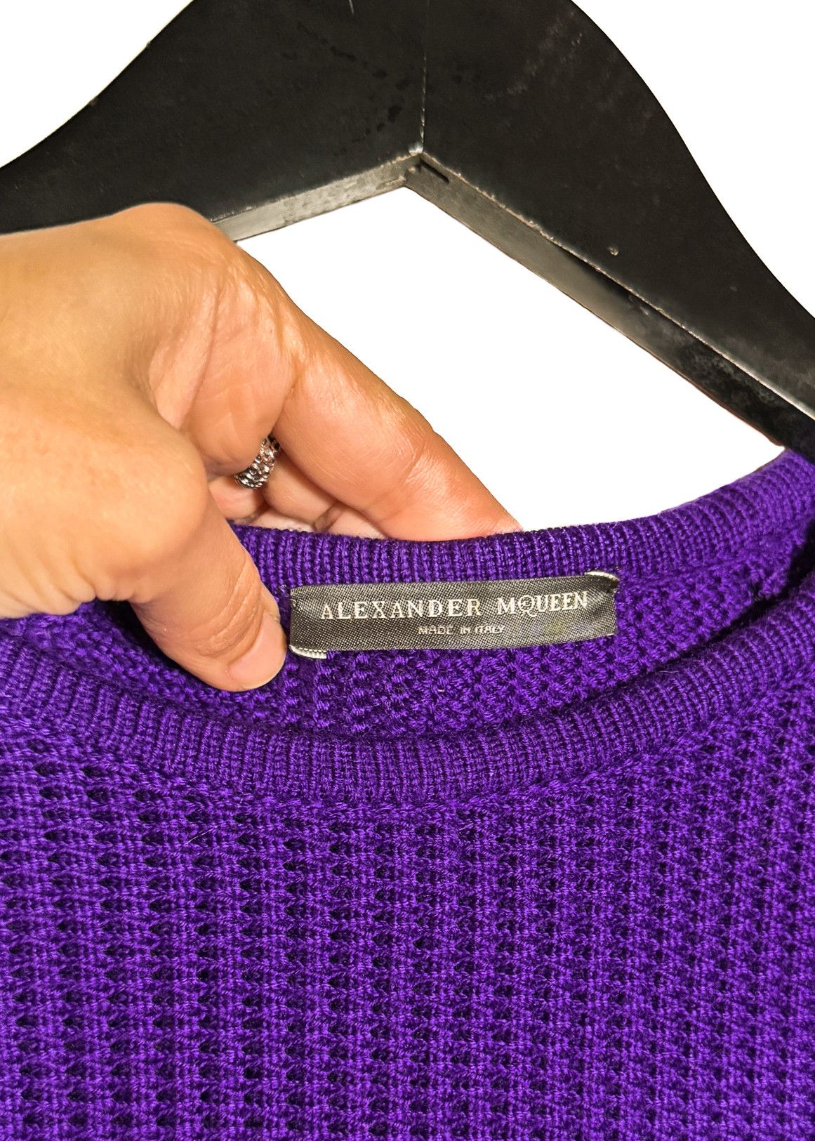 Alexander McQueen Alexander McQueen Royal Purple Ribbed Wool Flare Sweater Size S / US 4 / IT 40 - 3 Thumbnail