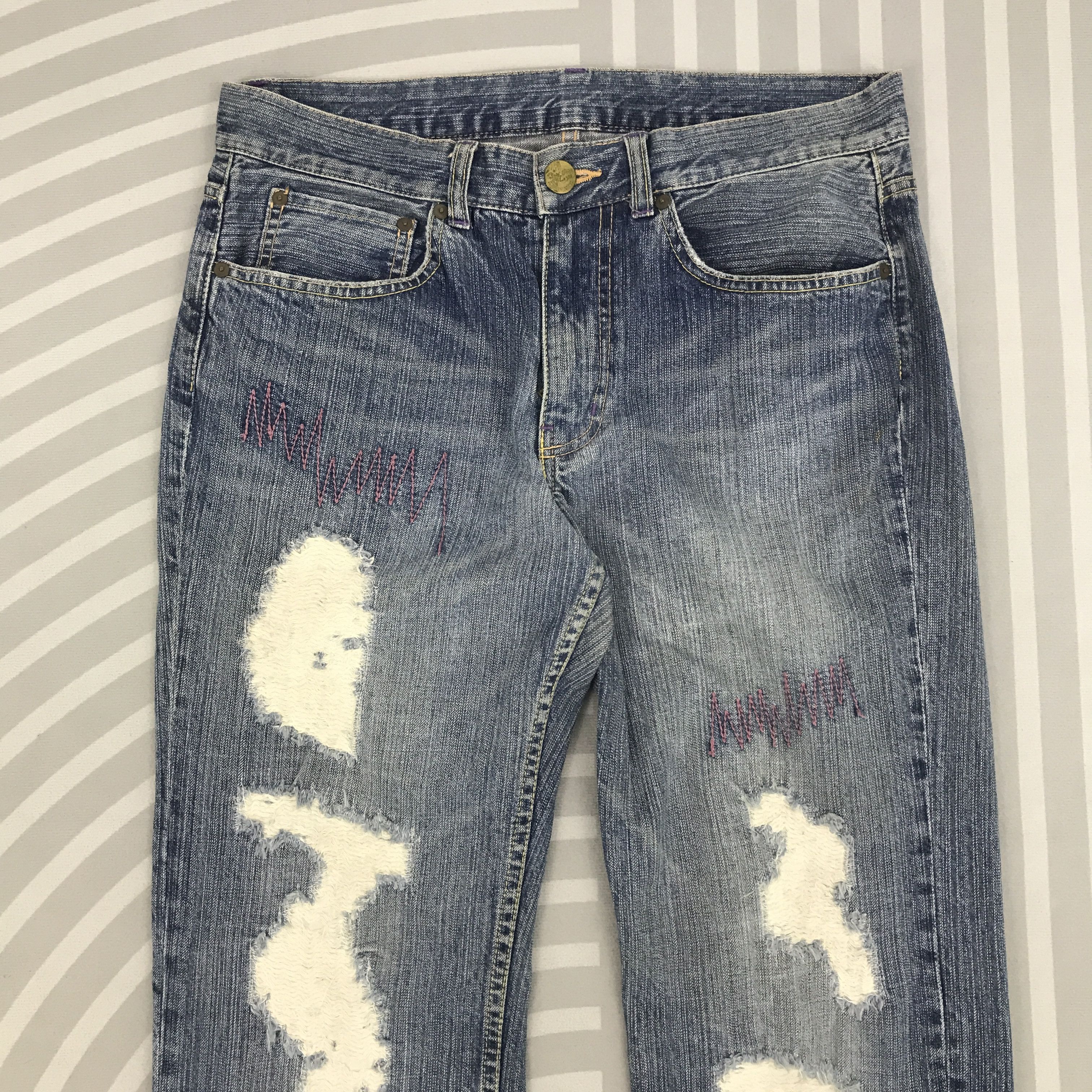 Takeo Kikuchi × Vintage Vintage Takeo Kikuchi Ripped Distressed Denim jeans pants Size US 32 / EU 48 - 2 Thumbnail