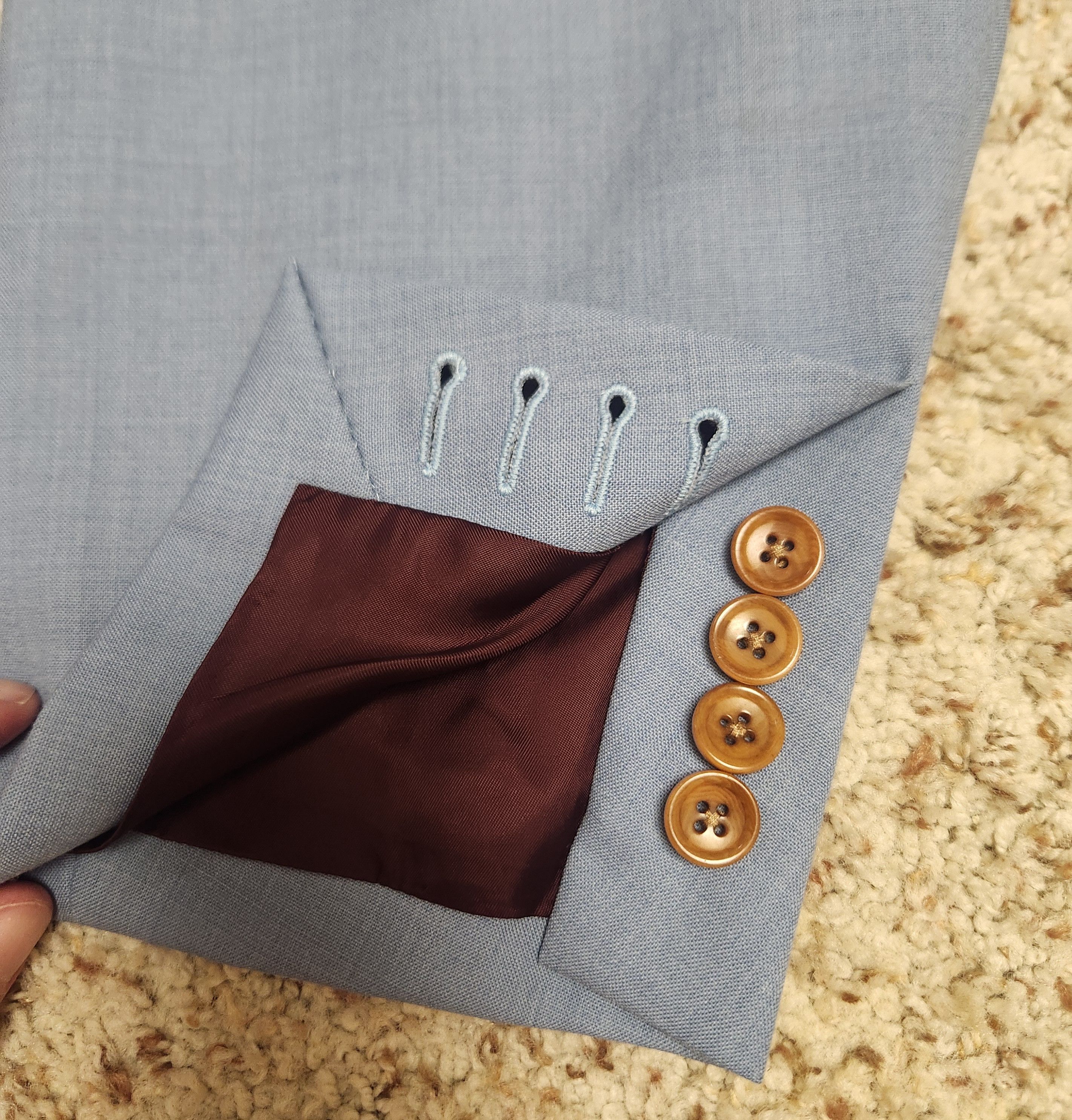 Holland & Sherry custom sport coat 42R blue wool Holland & Sherry vintage Size 42R - 6 Thumbnail