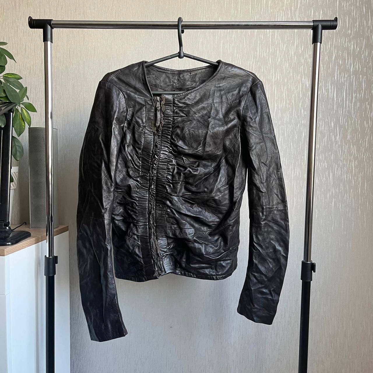 image of 20471120 x Avant Garde Vintage Asymmetrical Leather Jacket (Like Rick Owen’S) in Black, Women's (Si