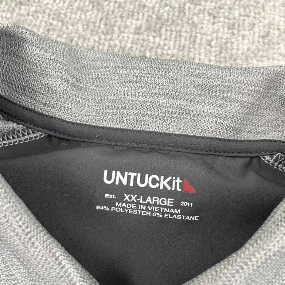 UNTUCKit UNTUCKit Polo Shirt Mens 2XL Gray Performance Golf Casual Stretch Outdoor Polo Shirt Mens 2XL Gray PERFORMANCE Outdoor Golf Sports Mens Size US XXL / EU 58 / 5 - 3 Thumbnail