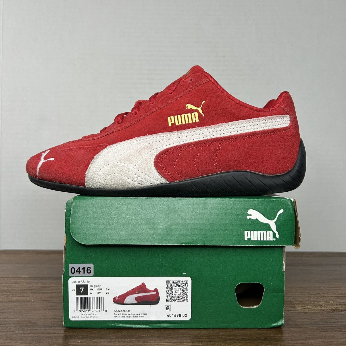 Puma Speedcat OG Red White Suede Sneakers 7Y/Women8.5