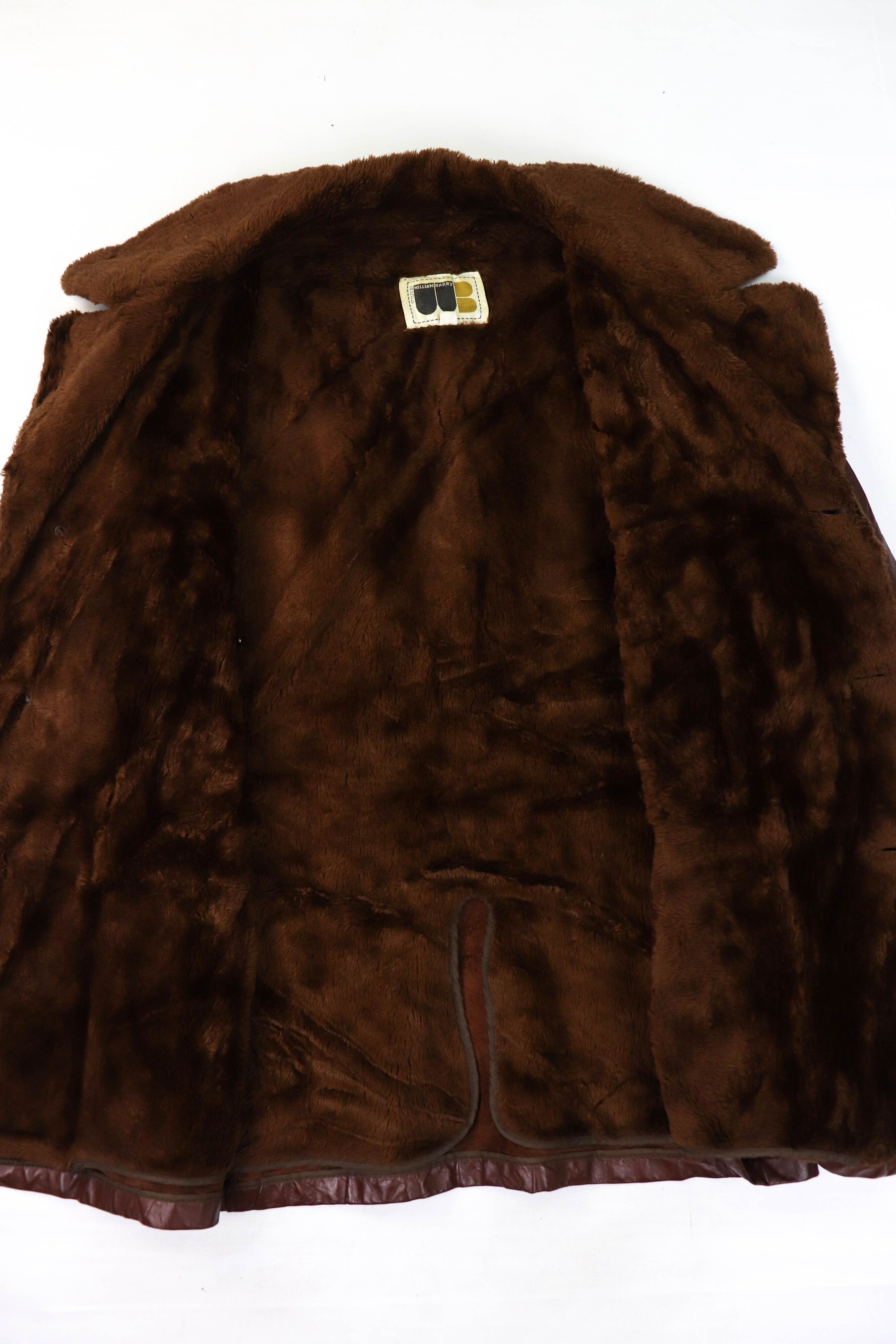 Vintage Vintage William Barry Choco Brown Leather Acrylic Pile Coat Size US L / EU 52-54 / 3 - 17 Thumbnail