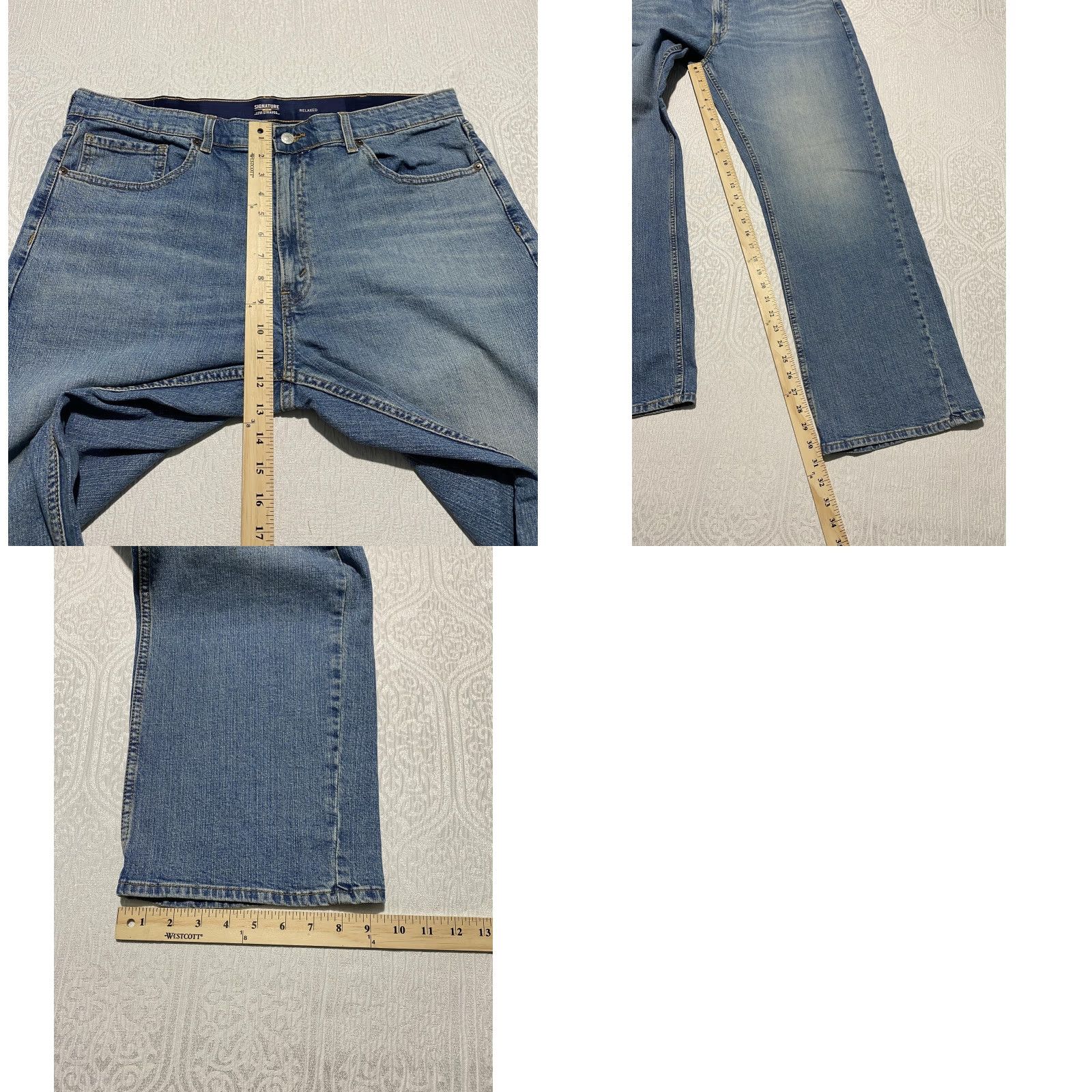 Vintage VINTAGE Levi Strauss Signature Jeans Mens 40x32 Light Wash Blue Straight Leg Relaxed Denim Cotton Zip Pockets 5-Pocket Mens Size US 40 / EU 56 - 8 Thumbnail
