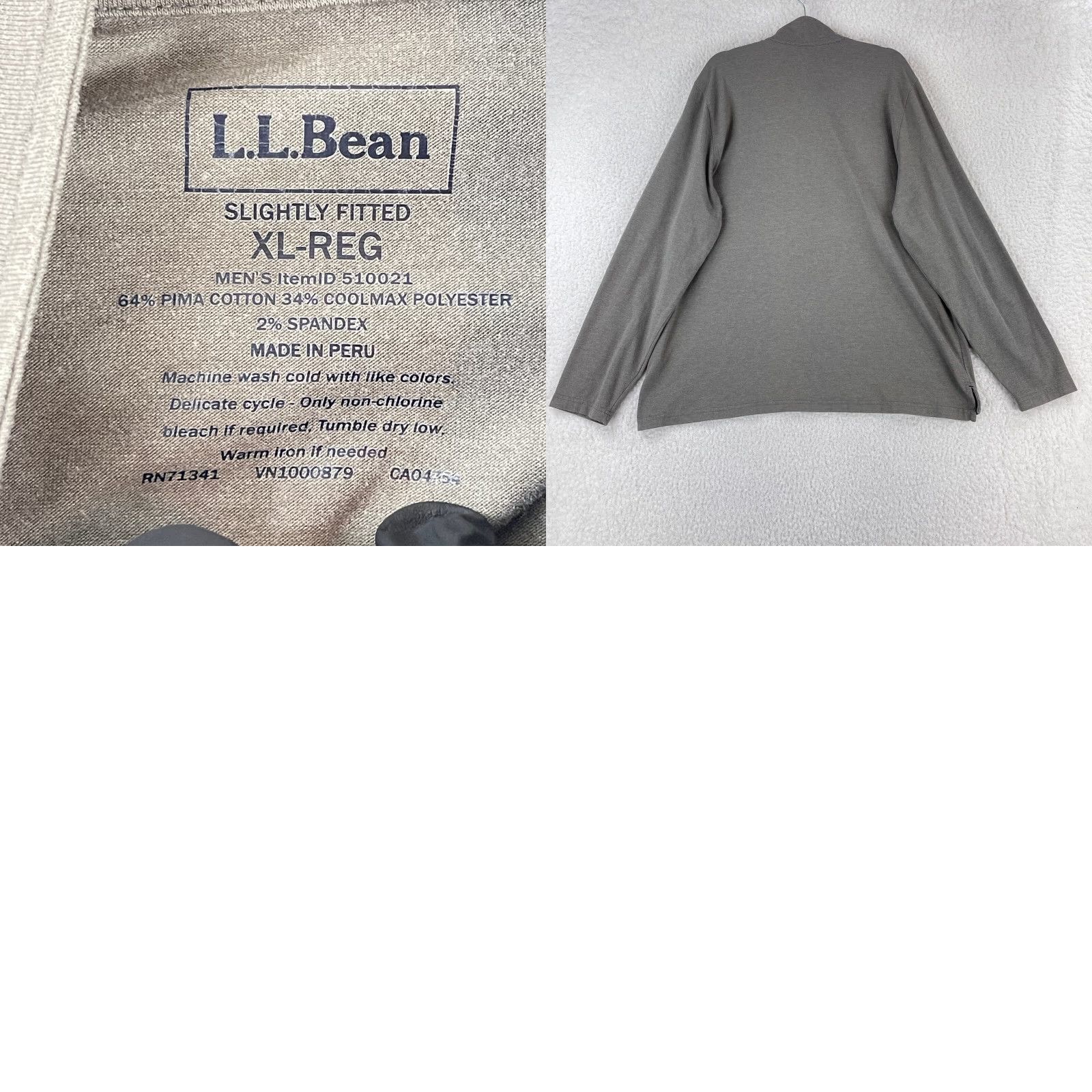Vintage L.L. Bean Shirt Mens XL Gray Slightly Fitted 1/4 Snap Button Long Sleeve Shirt Size US XL / EU 56 / 4 - 8 Thumbnail