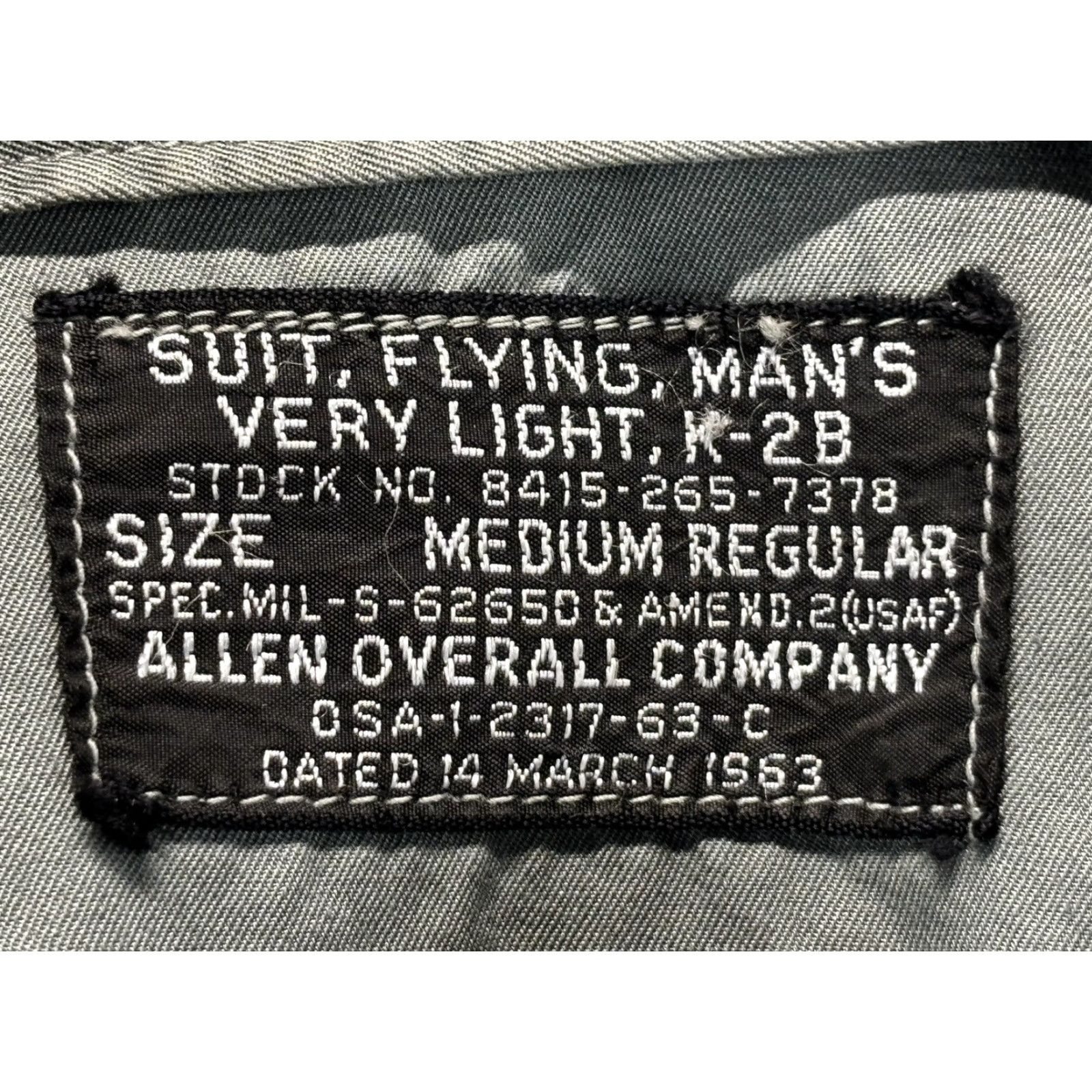 Vintage VINTAGE Allen Overall Company K2B Military Flight Suit 1963 Men’s Medium Sage Green Size 40R - 6 Thumbnail