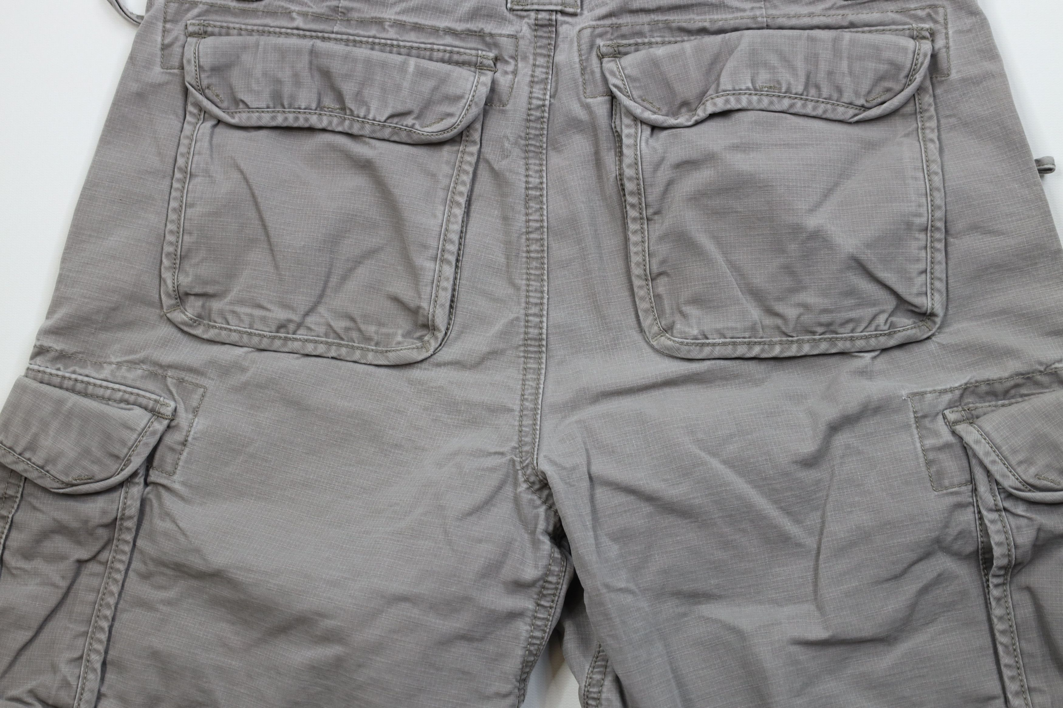 L.L. Bean Vintage LL Bean Heavyweight Ripstop Cargo Shorts Gray Cotton Size US 31 - 11 Thumbnail