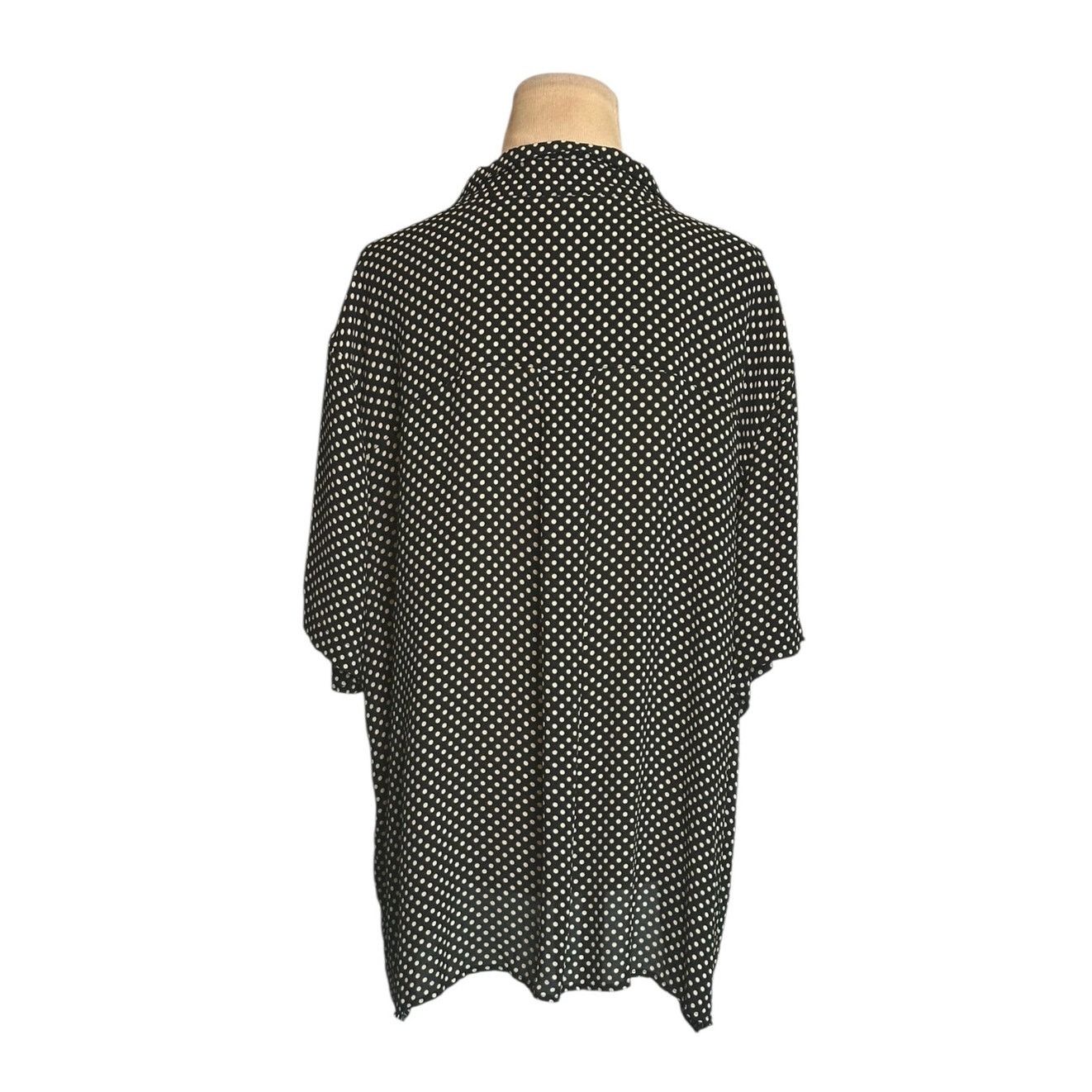 Jones New York Jones New York black cream polka dots casual shirt size 20W Size XXL / US 16-18 / IT 52-54 - 2 Thumbnail