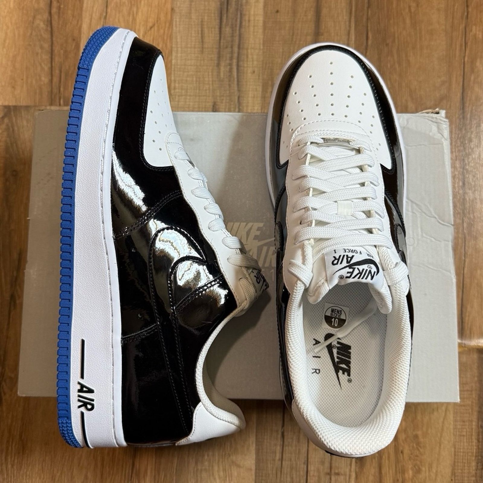 Nike 2014 Nike Air Force 1 Concord Patent Black White Game Royal Size US 10 / EU 43 - 3 Thumbnail