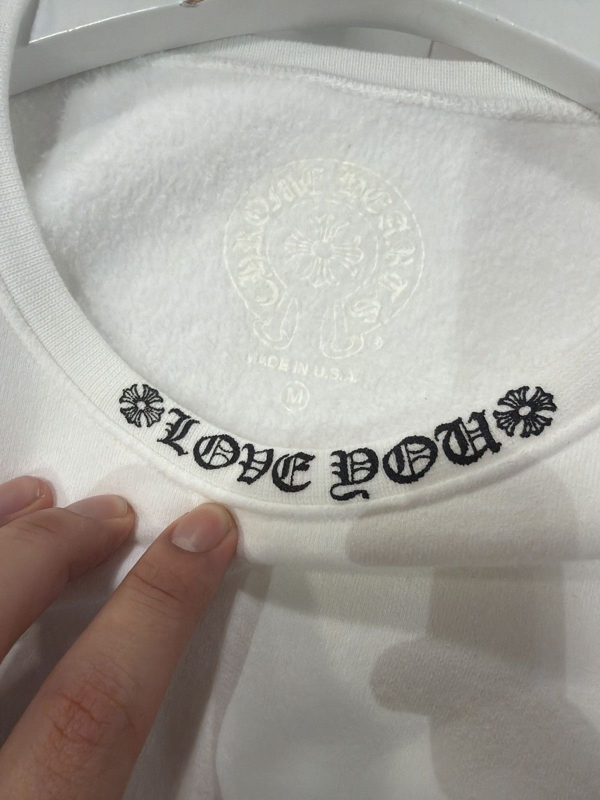 Chrome Hearts Chrome Hearts Love You White Crewneck Size US M / EU 48-50 / 2 - 3 Thumbnail