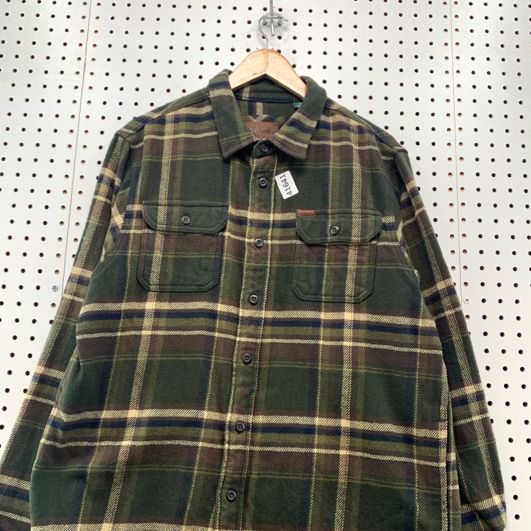 Orvis Orvis Button Shirt Mens Large Green Plaid Heavyweight Shacket 22x29 Button-Up Cotton Flannel Casual Winter Mens Size US L / EU 52-54 / 3 - 4 Thumbnail