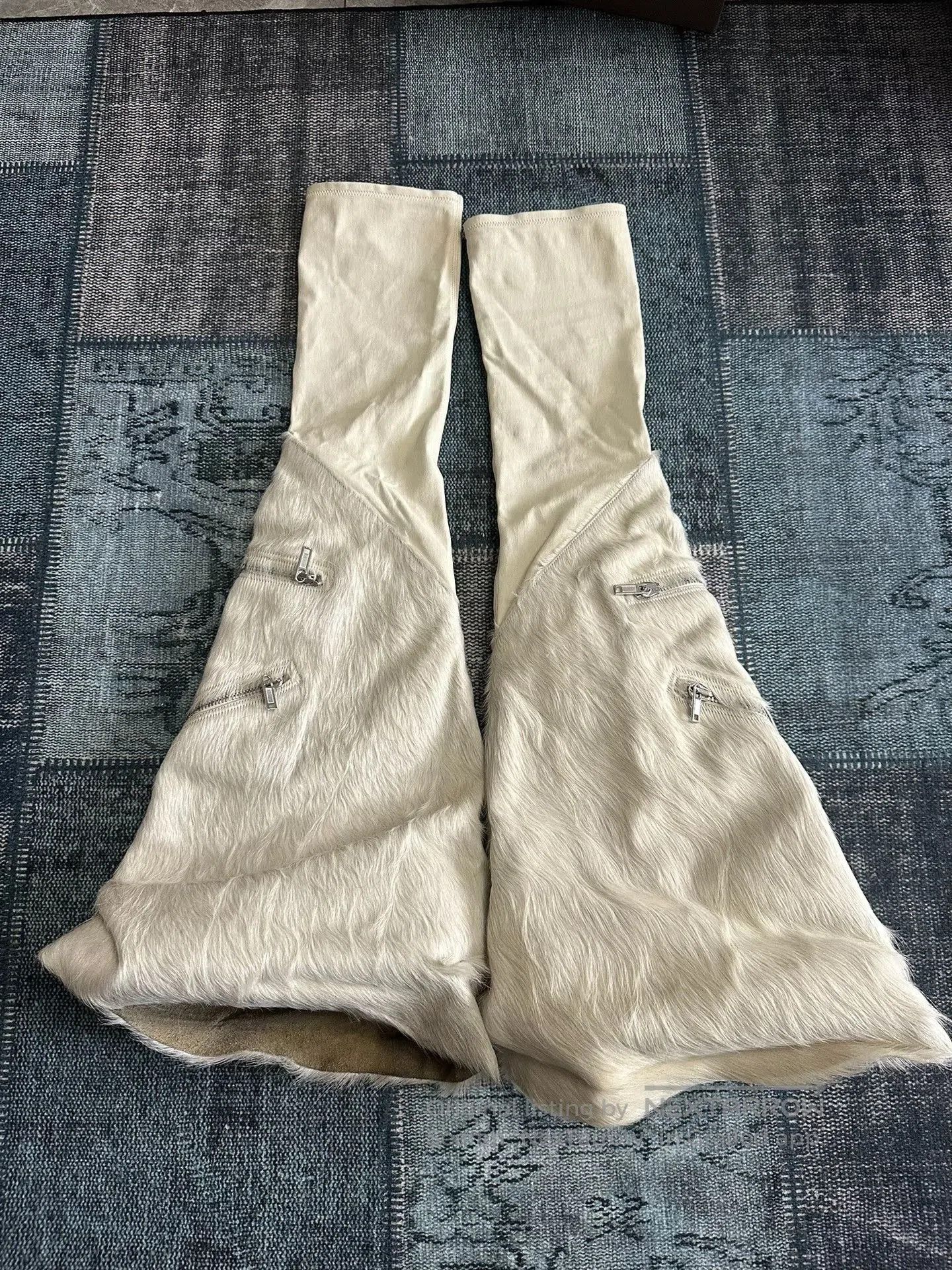 Rick Owens Rick Owens 25 FW Cargoflares White Horsehair. Size 36" / US 14 / IT 50 - 2 Thumbnail