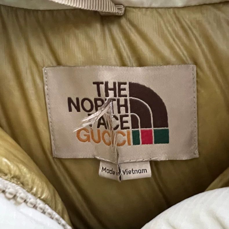 Gucci Gucci TNF North Co-branded Beige Sleeve Logo Down Jacket 25 Size US XXS / EU 40 - 3 Thumbnail