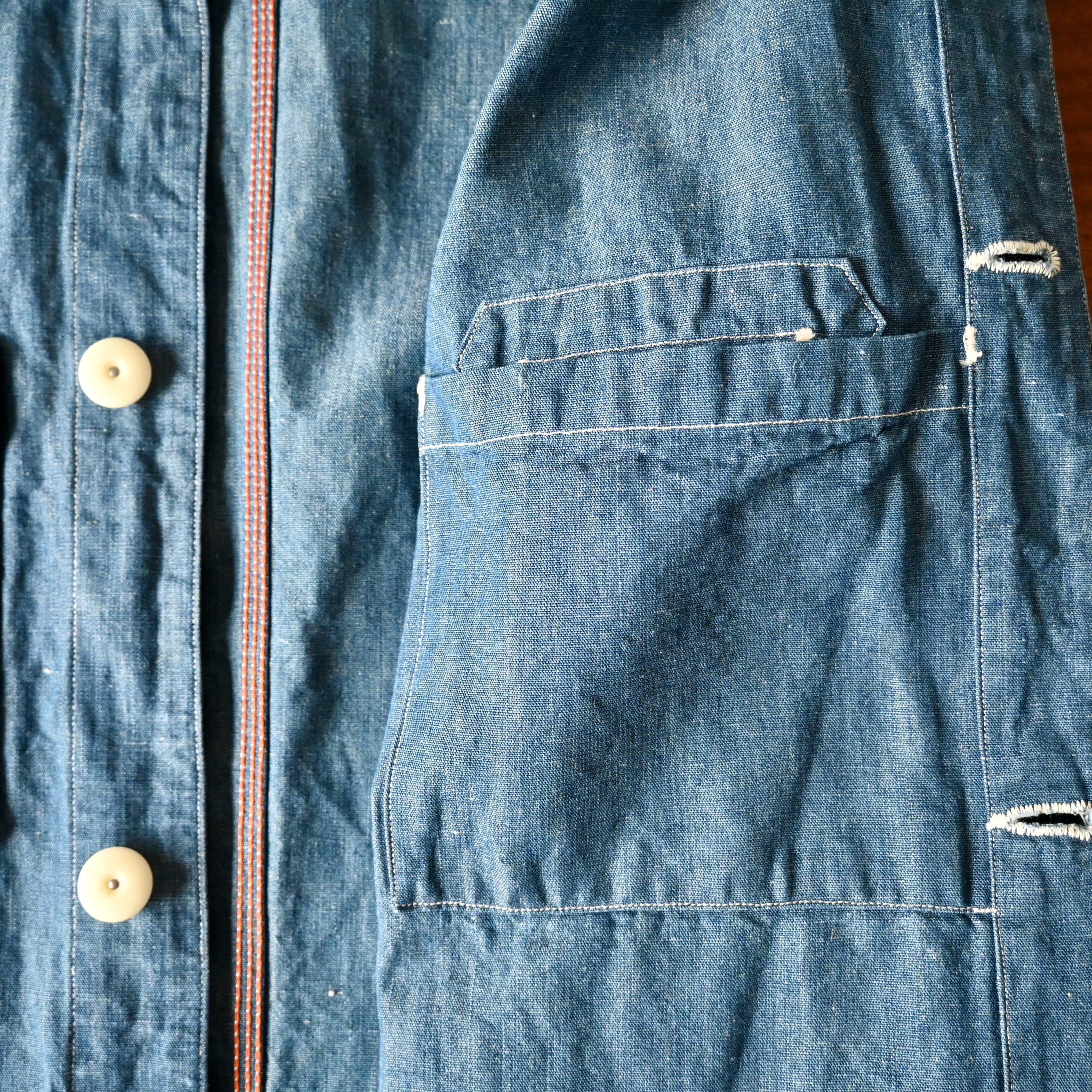 Beams Plus VTG 2000s BEAMS Plus cotton linen chambray engineer coat Size US S / EU 44-46 / 1 - 20 Thumbnail