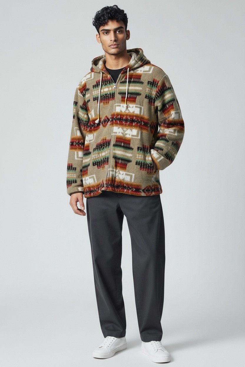 Icy Rabbit Navajo Zipper Fleece Pay Day RABBITS Union Made Aztec Style Size US M / EU 48-50 / 2 - 1 Thumbnail