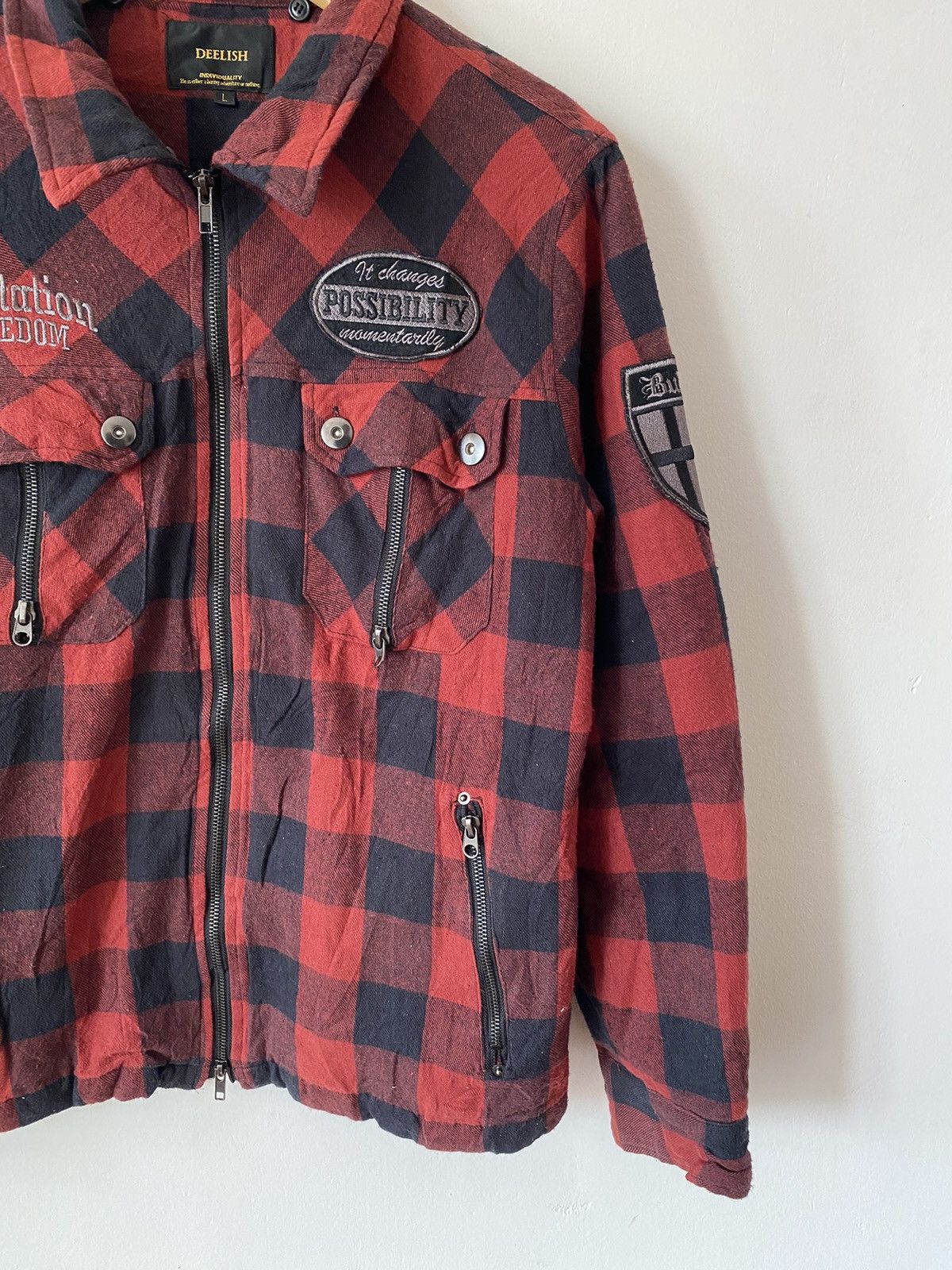 If Six Was Nine × Japanese Brand × Le Grande Bleu (L.G.B.) DEELISH Plaid Tartan Jacket LGB Punk Bondage Size US L / EU 52-54 / 3 - 4 Thumbnail