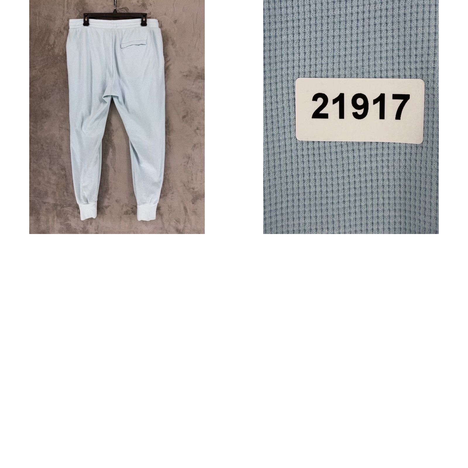 Onia Onia Jogger Pants Light Blue Waffle Knit Cotton-Polyester Large L Pockets Regular Mens Capable of Casual, Activewear, Loungewear, All Season Size US 33 - 9 Thumbnail