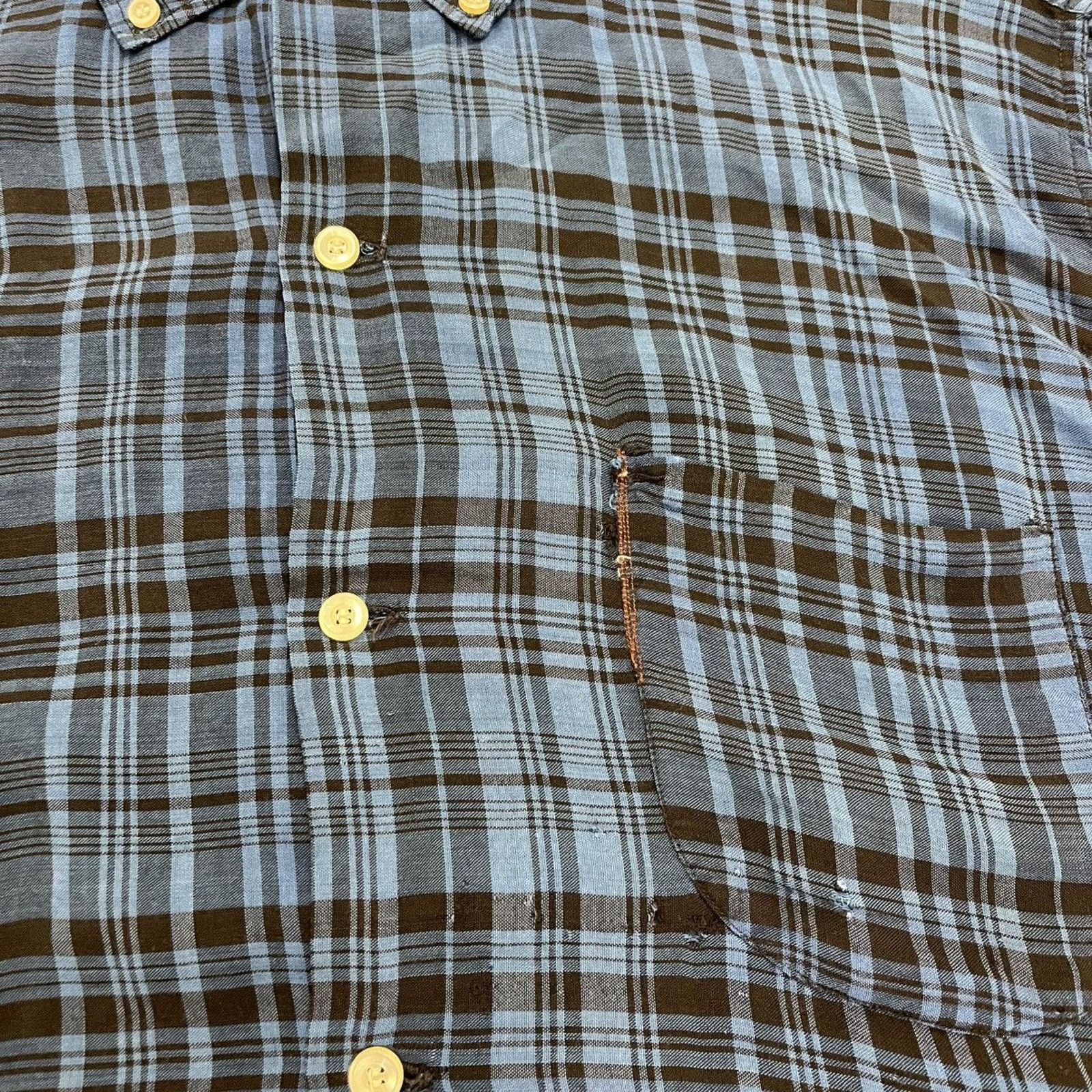 Other Vintage 60s University Woven Plaid Blue Plaid Rayon Shirt Size US L / EU 52-54 / 3 - 2 Thumbnail