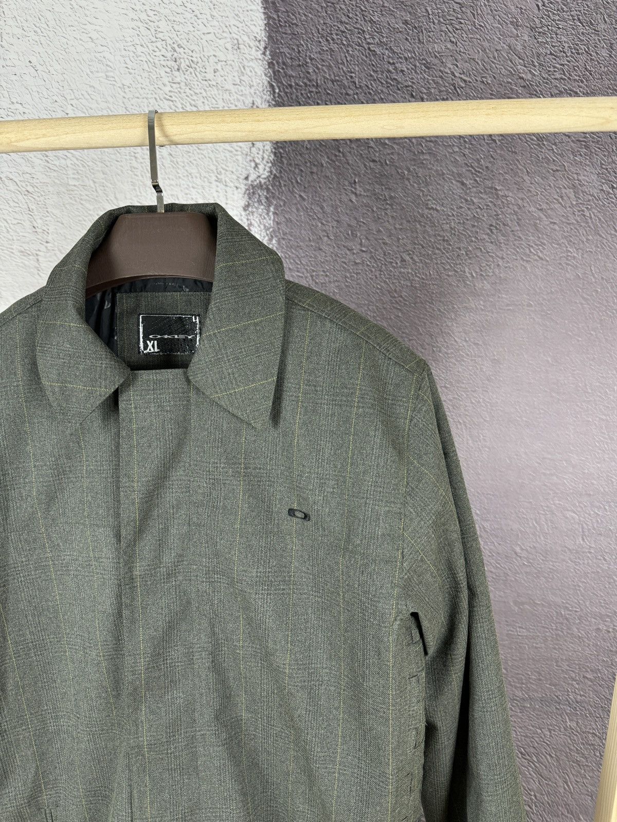 Oakley Oakley vintage FA07 grey checkered avant garde long jacket Size US XL / EU 56 / 4 - 4 Thumbnail