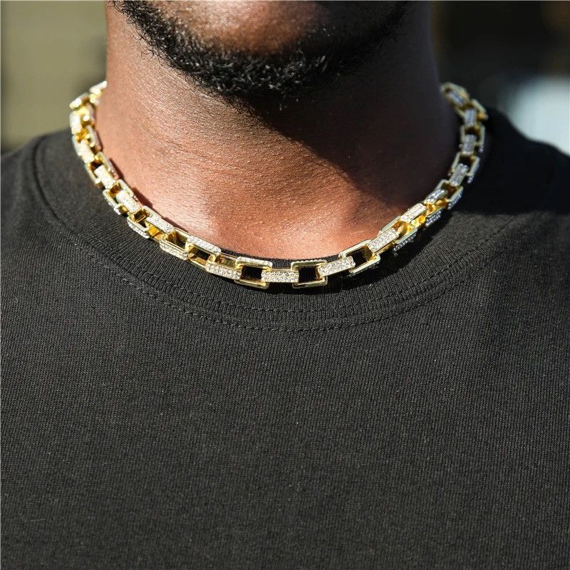 Jewelry 8MM 2Row Square Box Chain Bling AAA+ Necklace Size ONE SIZE - 1 Thumbnail