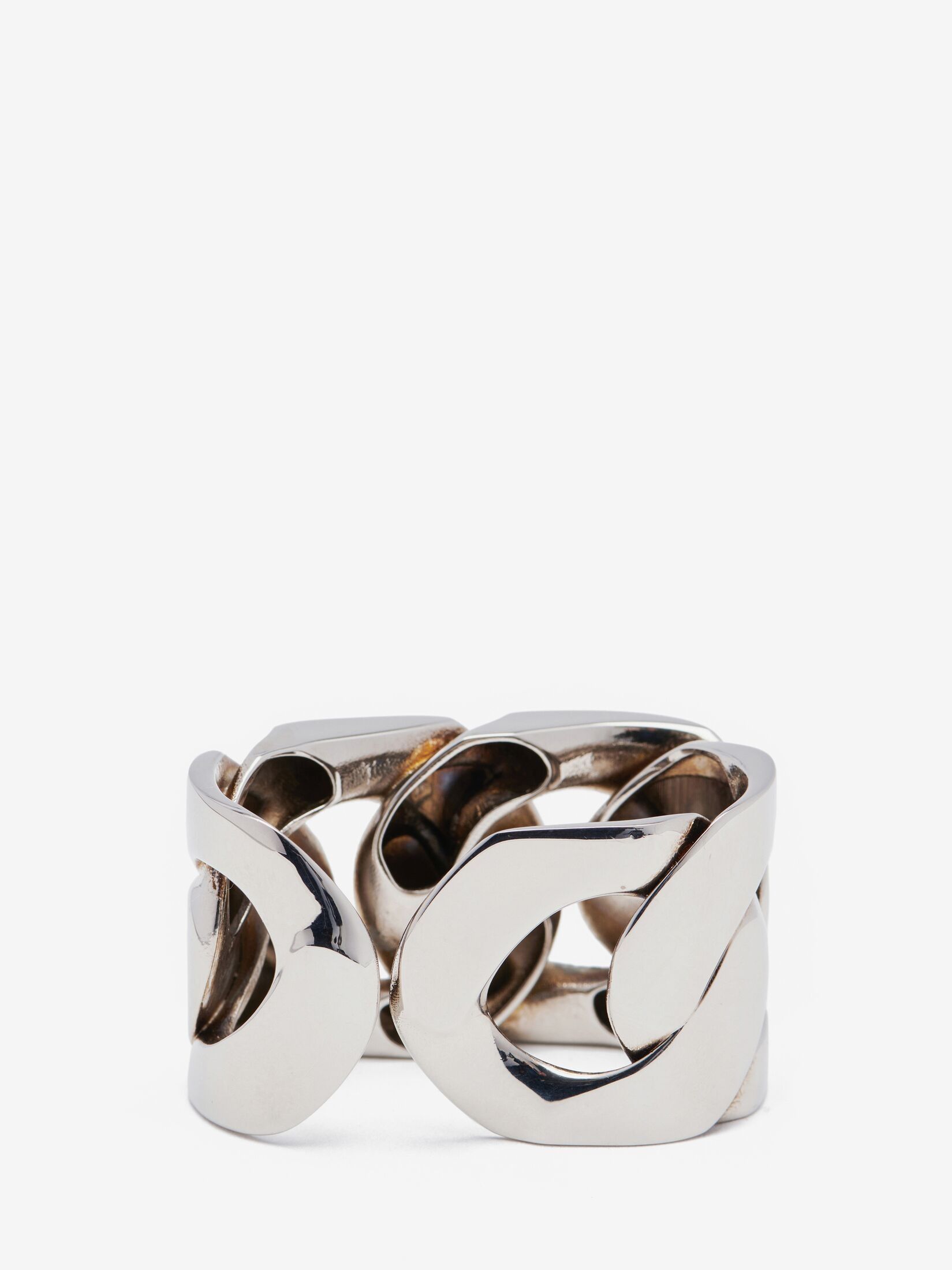 Alexander McQueen o1loc1c0625 Size:Medium/ Chain Double Ring in Silver Size ONE SIZE - 3 Thumbnail